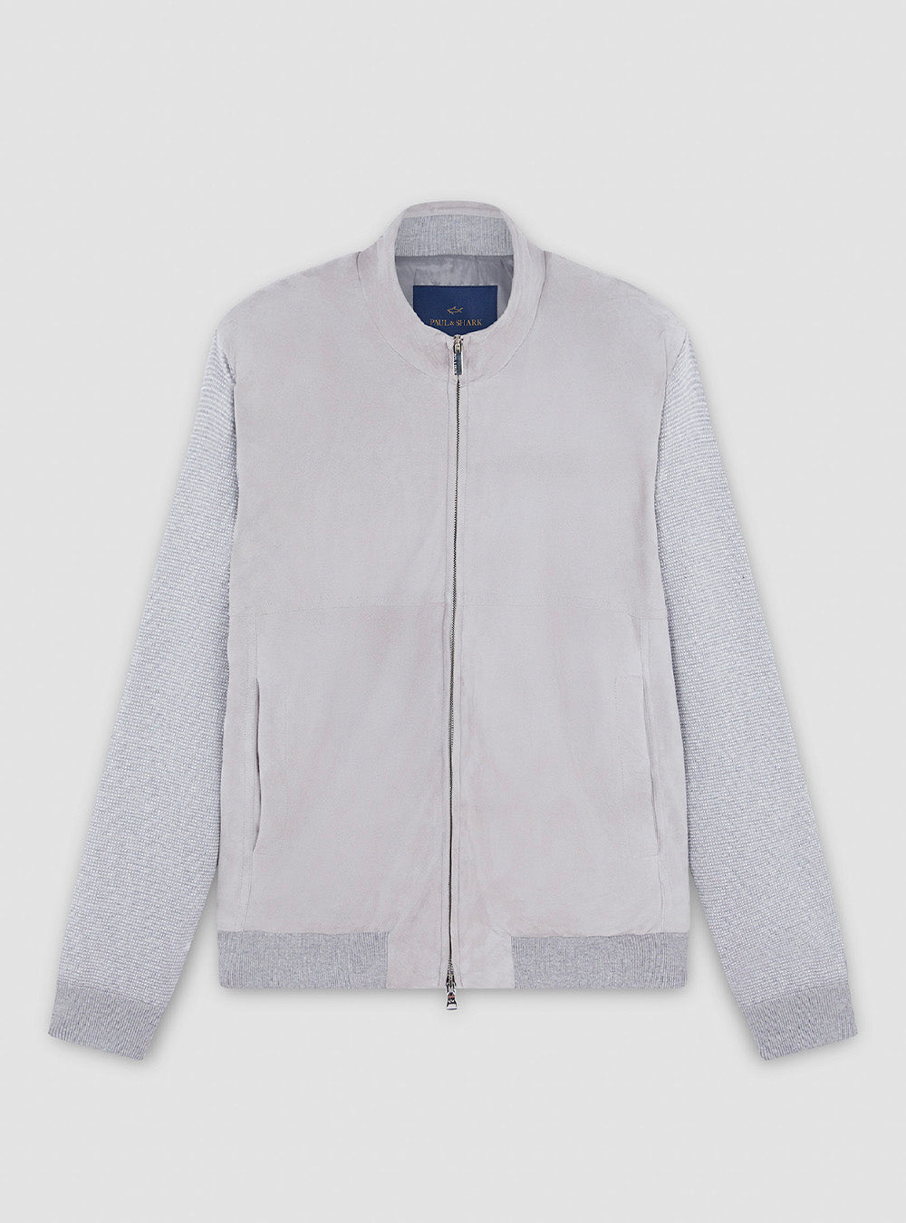 Paul & Shark Hybrid Sweater in Aqualeather Suede, Cotton, and Cashmere