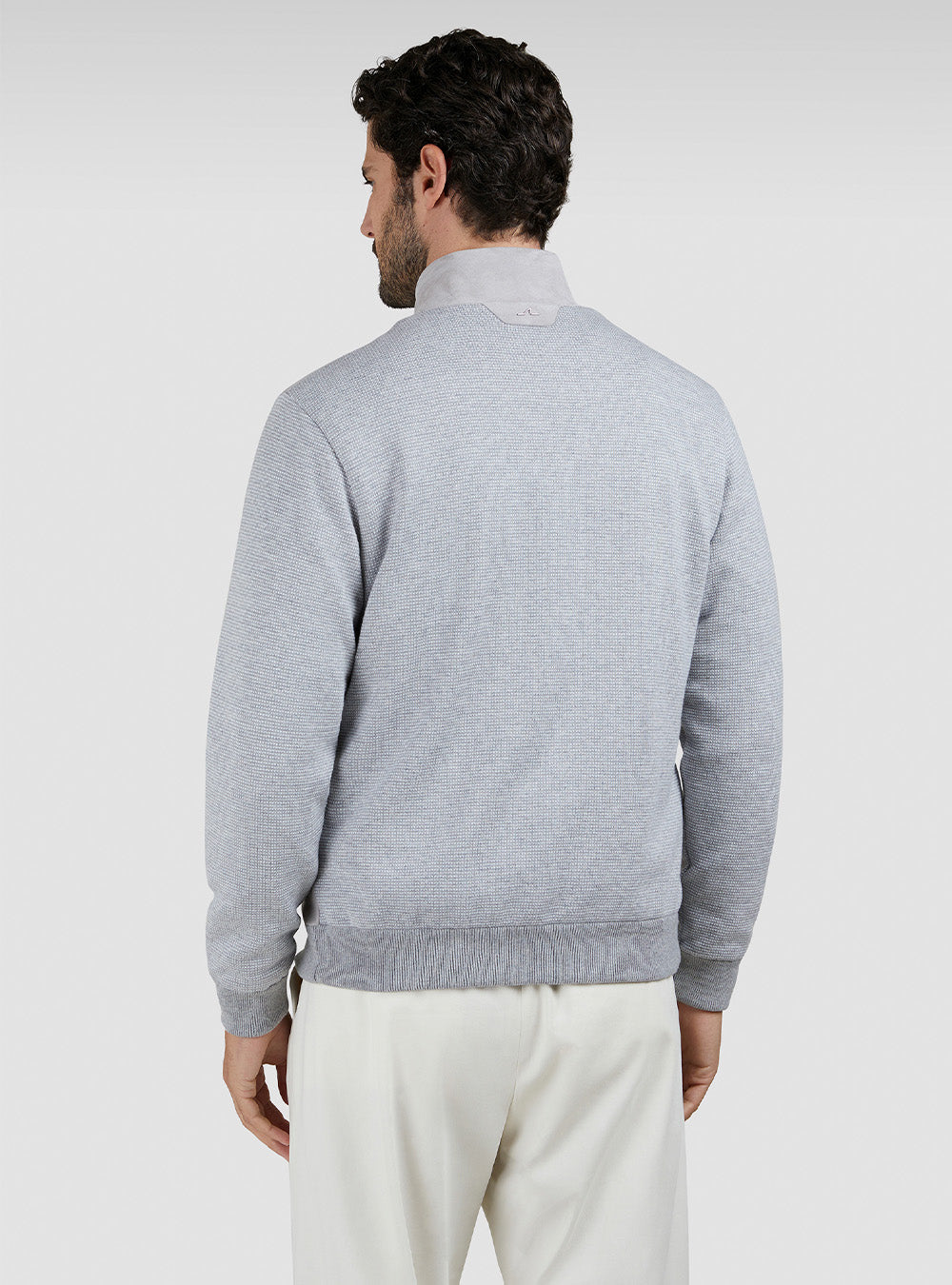 Paul & Shark Hybrid Sweater in Aqualeather Suede, Cotton, and Cashmere