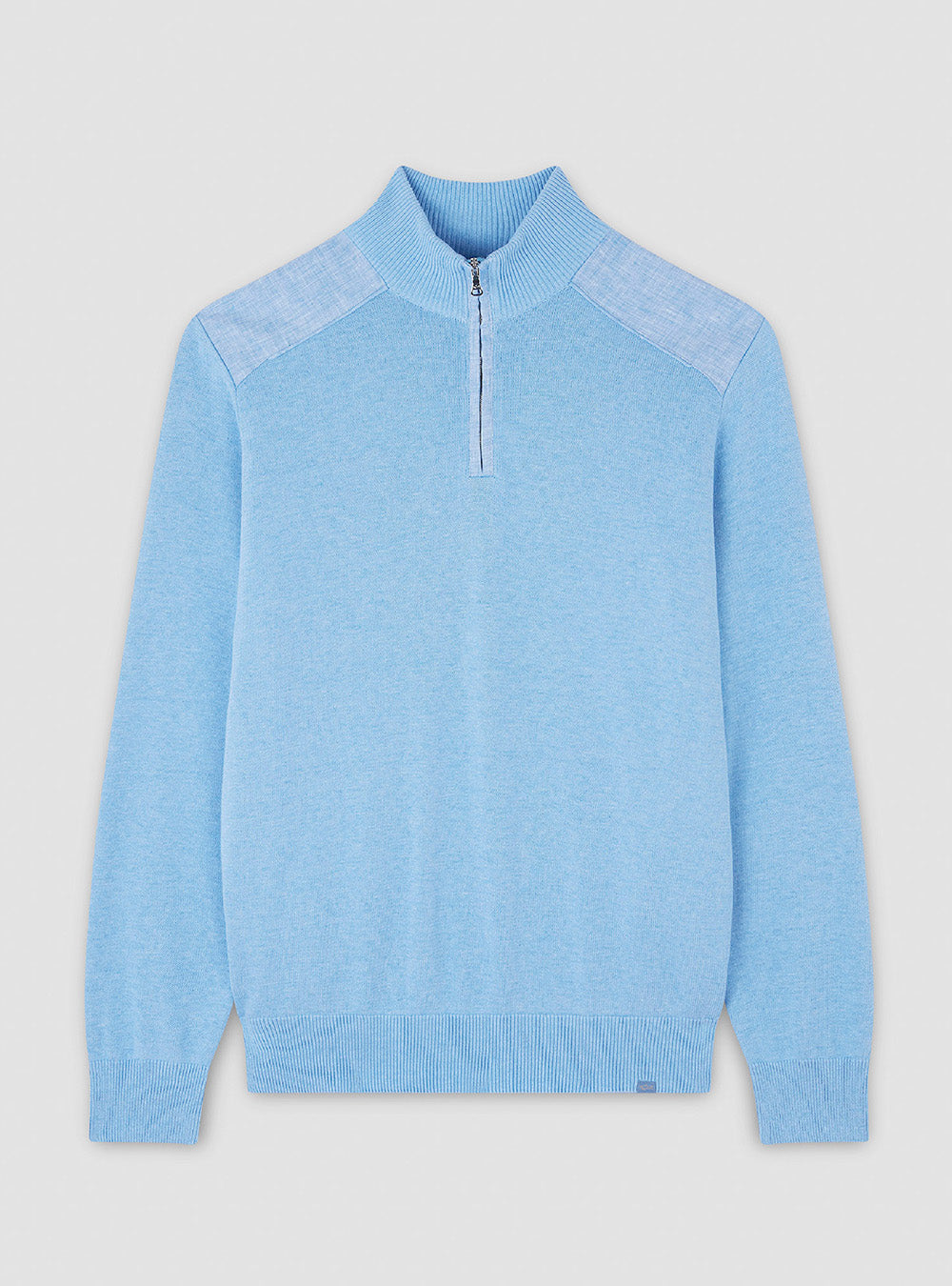 Paul & Shark Sweater in Fresh Cotton with Contrasting Linen Details