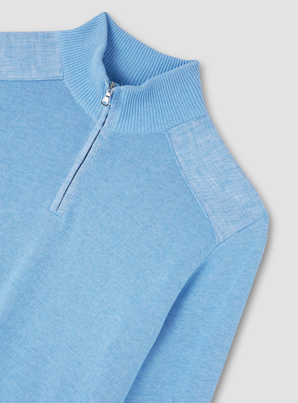 Paul & Shark Sweater in Fresh Cotton with Contrasting Linen Details