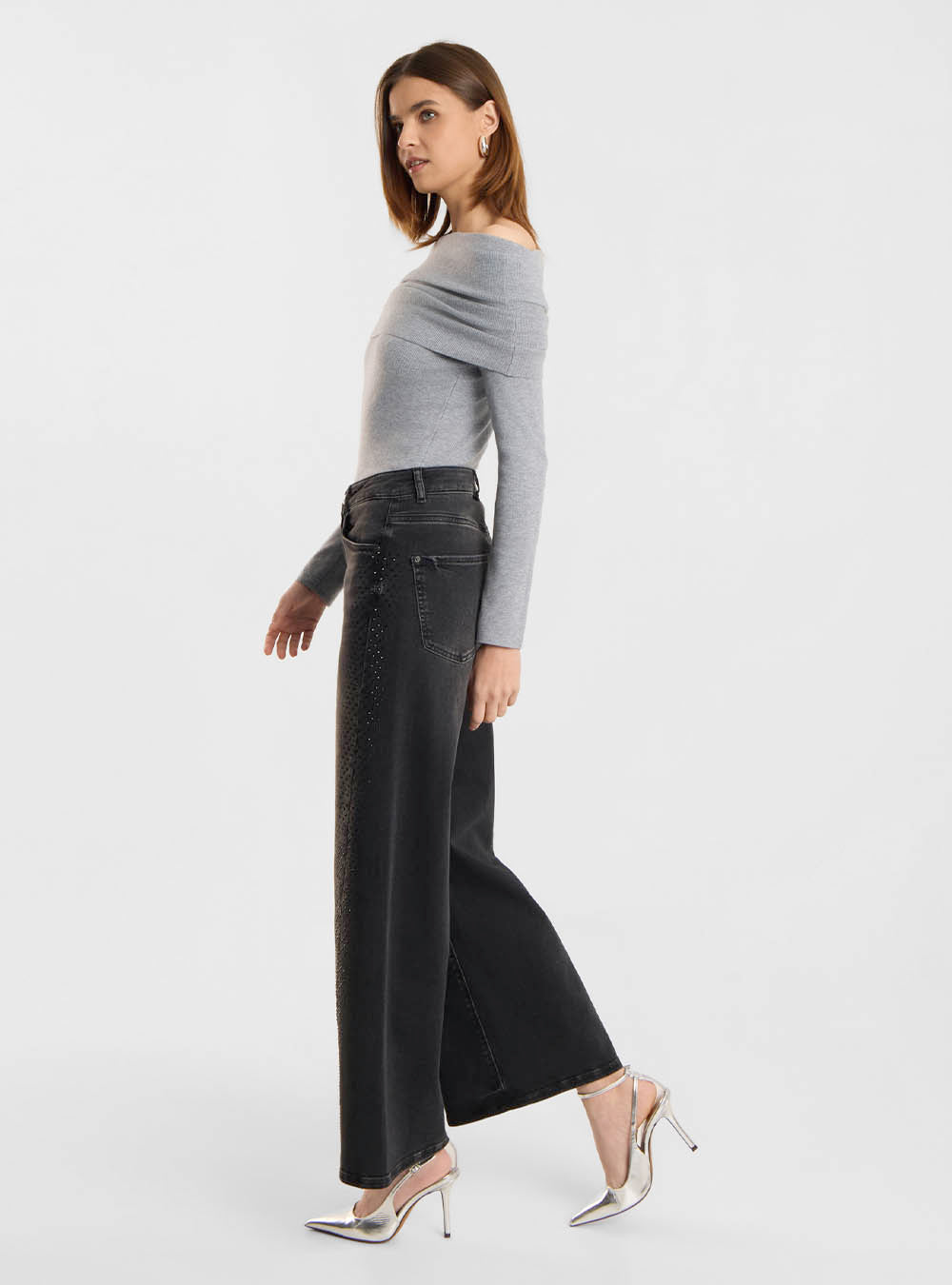 Raffaello Rossi Sventy Crop Bling  - Asphalt