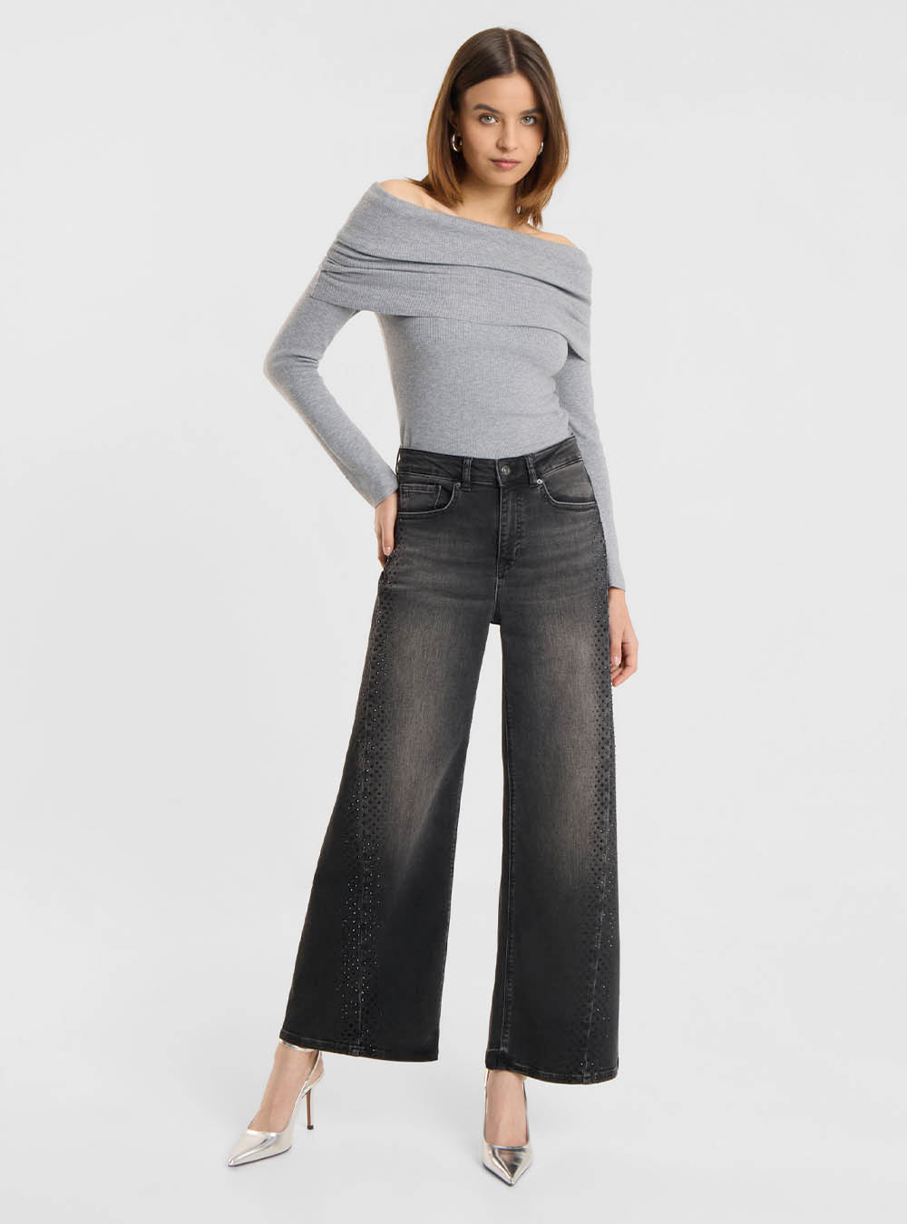 Raffaello Rossi Sventy Crop Bling  - Asphalt