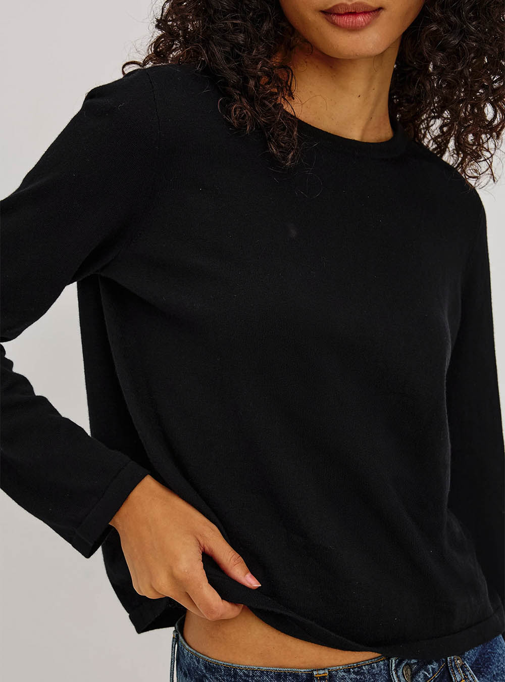 Rails Cotton cashmere long sleeve t-shirt - Black