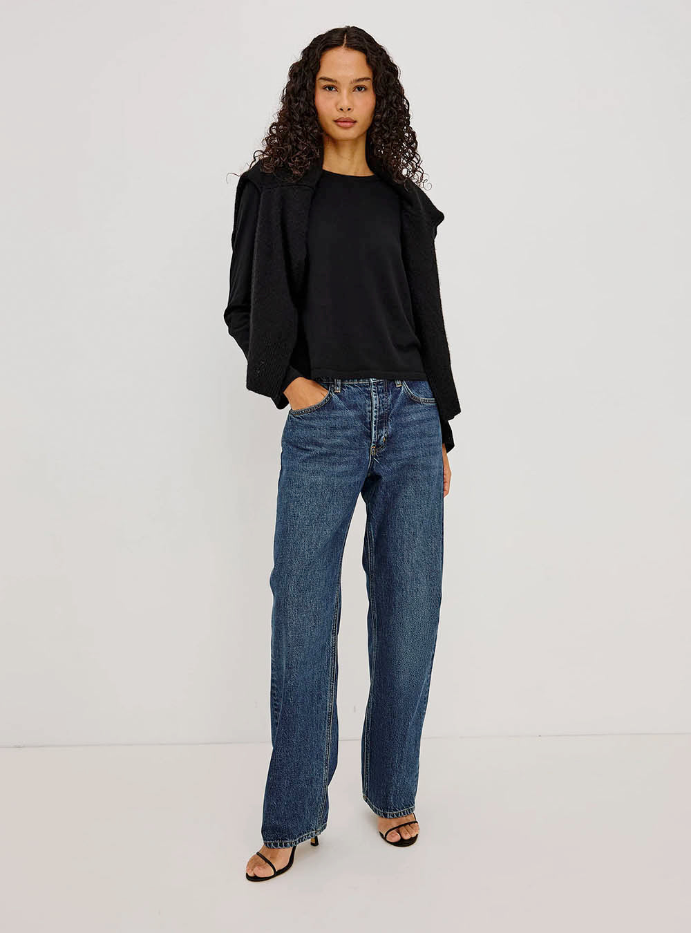 Rails Cotton cashmere long sleeve t-shirt - Black
