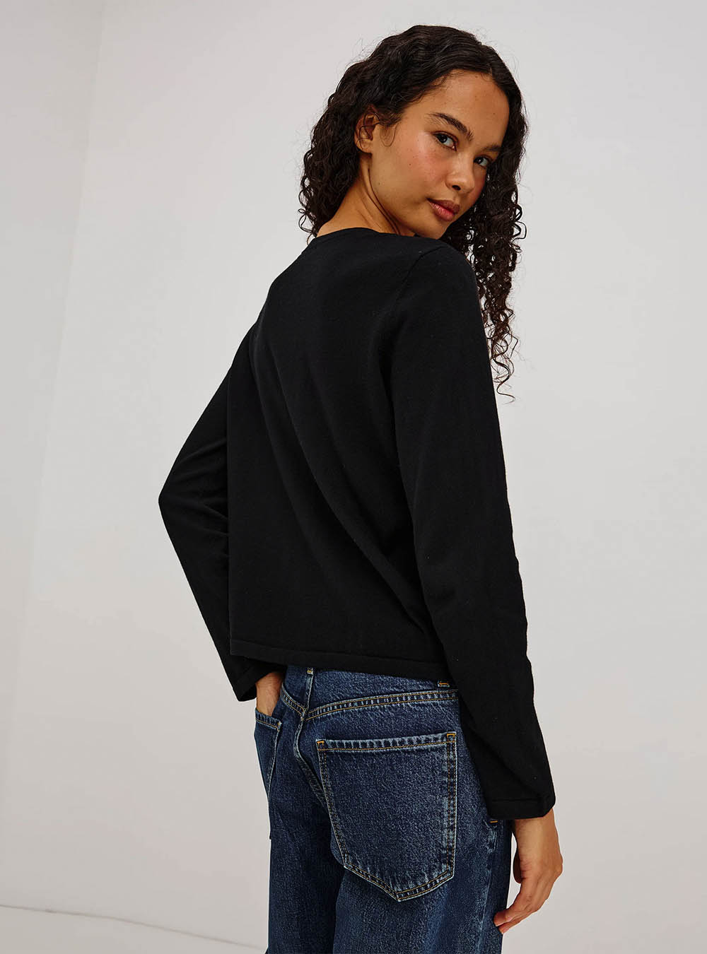 Rails Cotton cashmere long sleeve t-shirt - Black