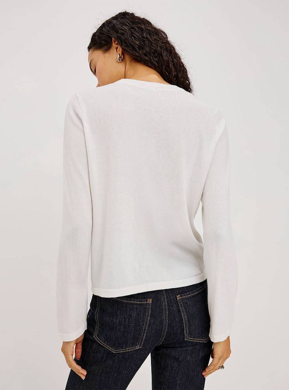 Rails Cotton cashmere long sleeve t-shirt - White