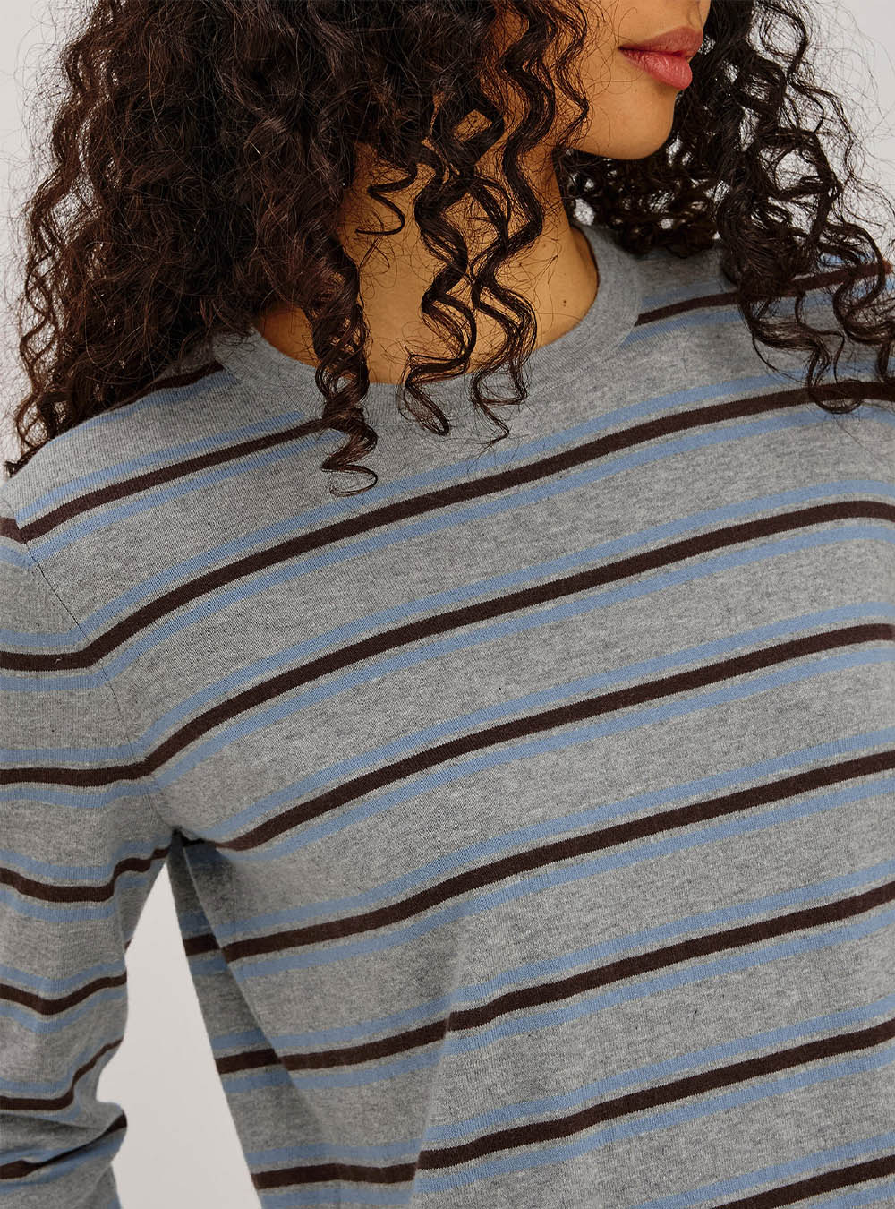 Rails Davie cotton cashmere long sleeve tee - Heather Sky