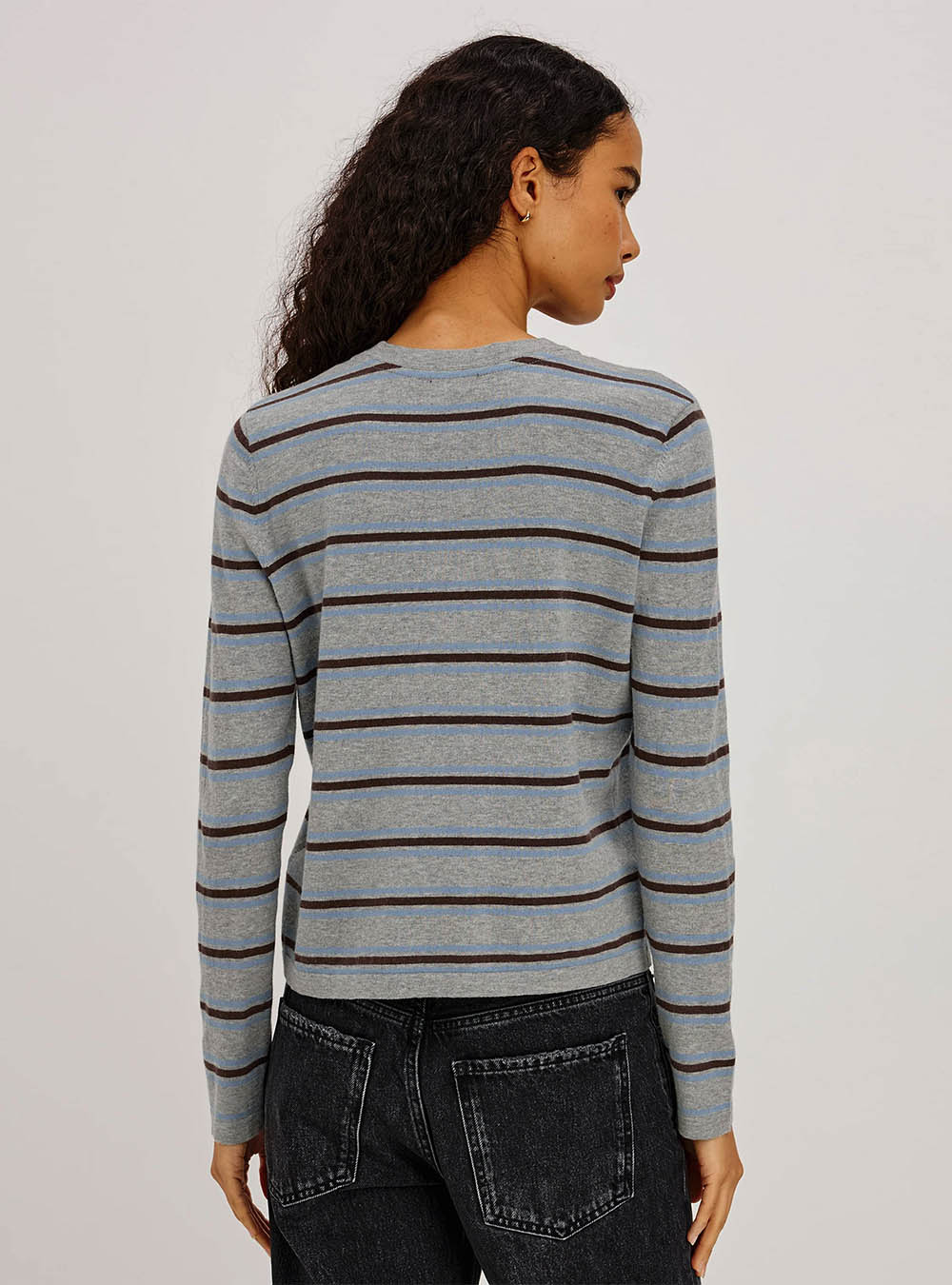 Rails Davie cotton cashmere long sleeve tee - Heather Sky