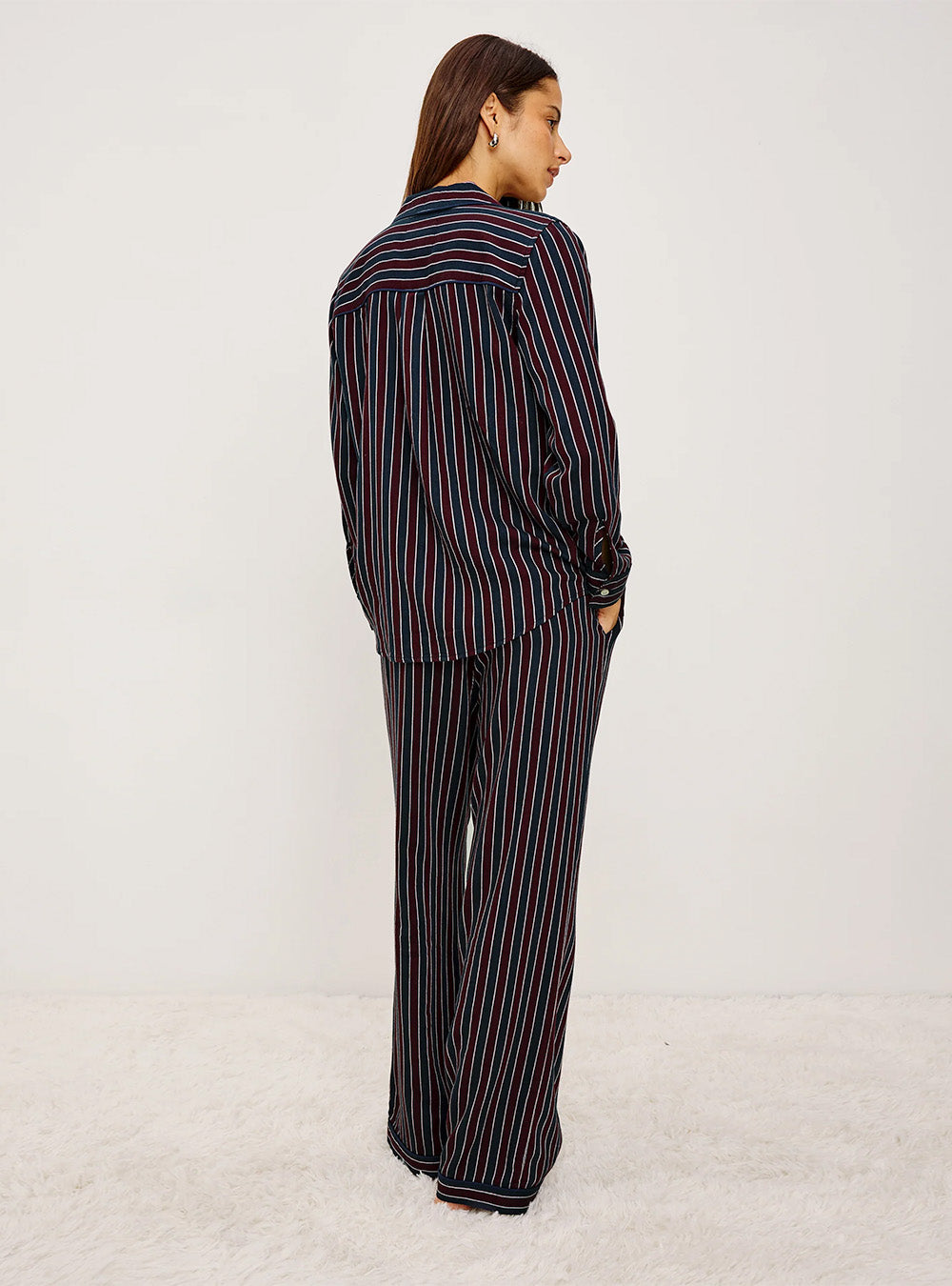 Rails Luna PJ Set - Oxblood Stripe
