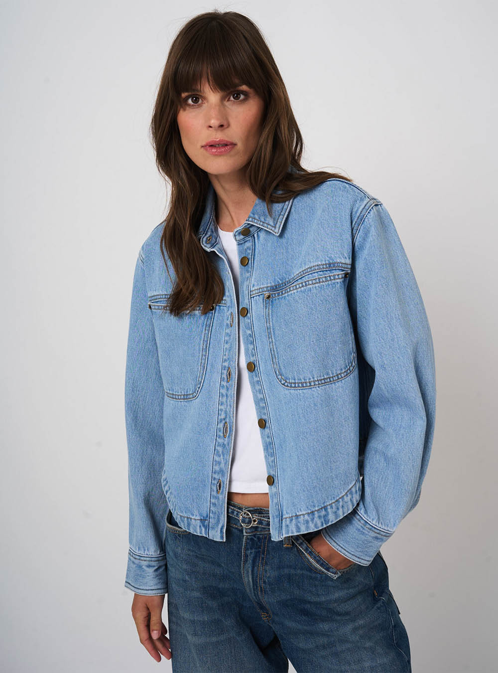 Repeat Cashmere Denim Cotton Shirt Jacket