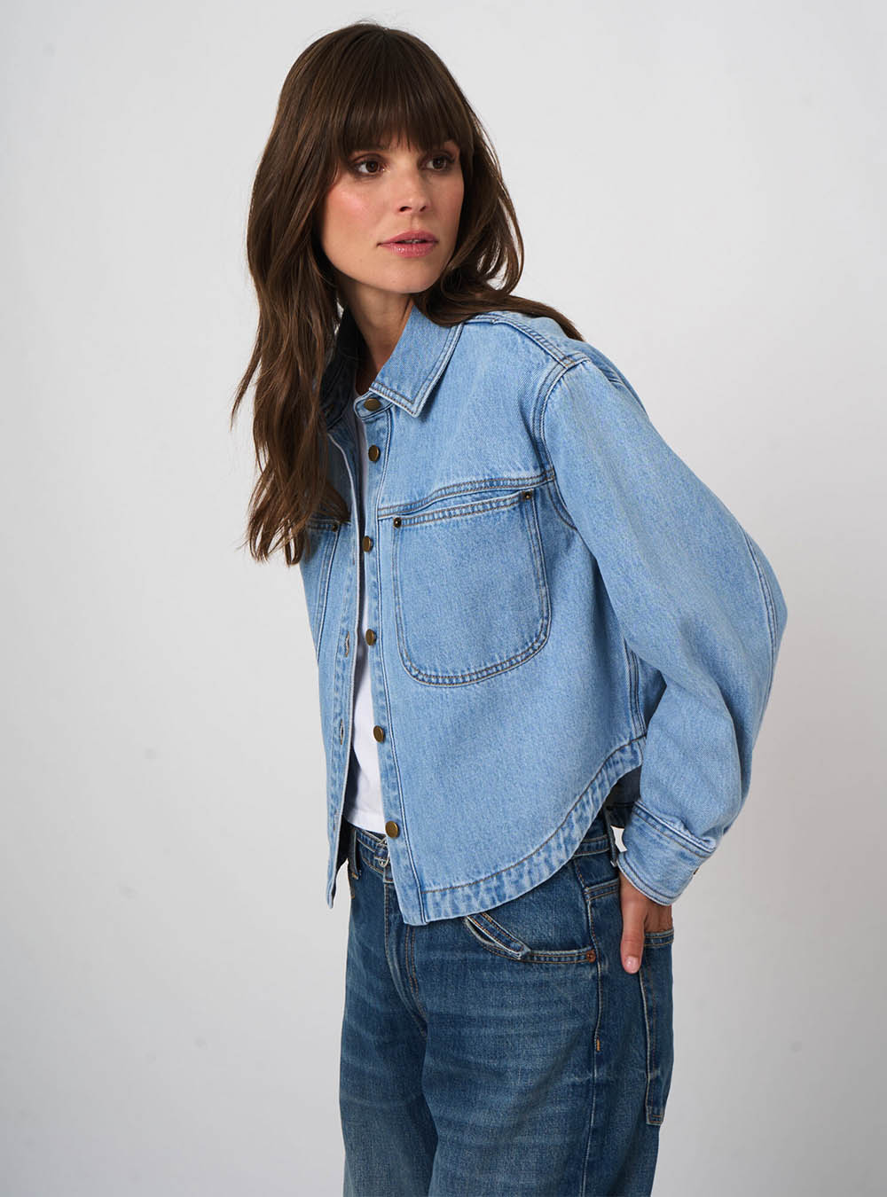 Repeat Cashmere Denim Cotton Shirt Jacket