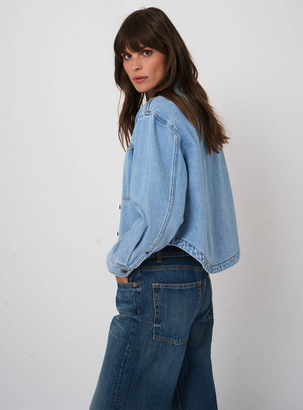 Repeat Cashmere Denim Cotton Shirt Jacket