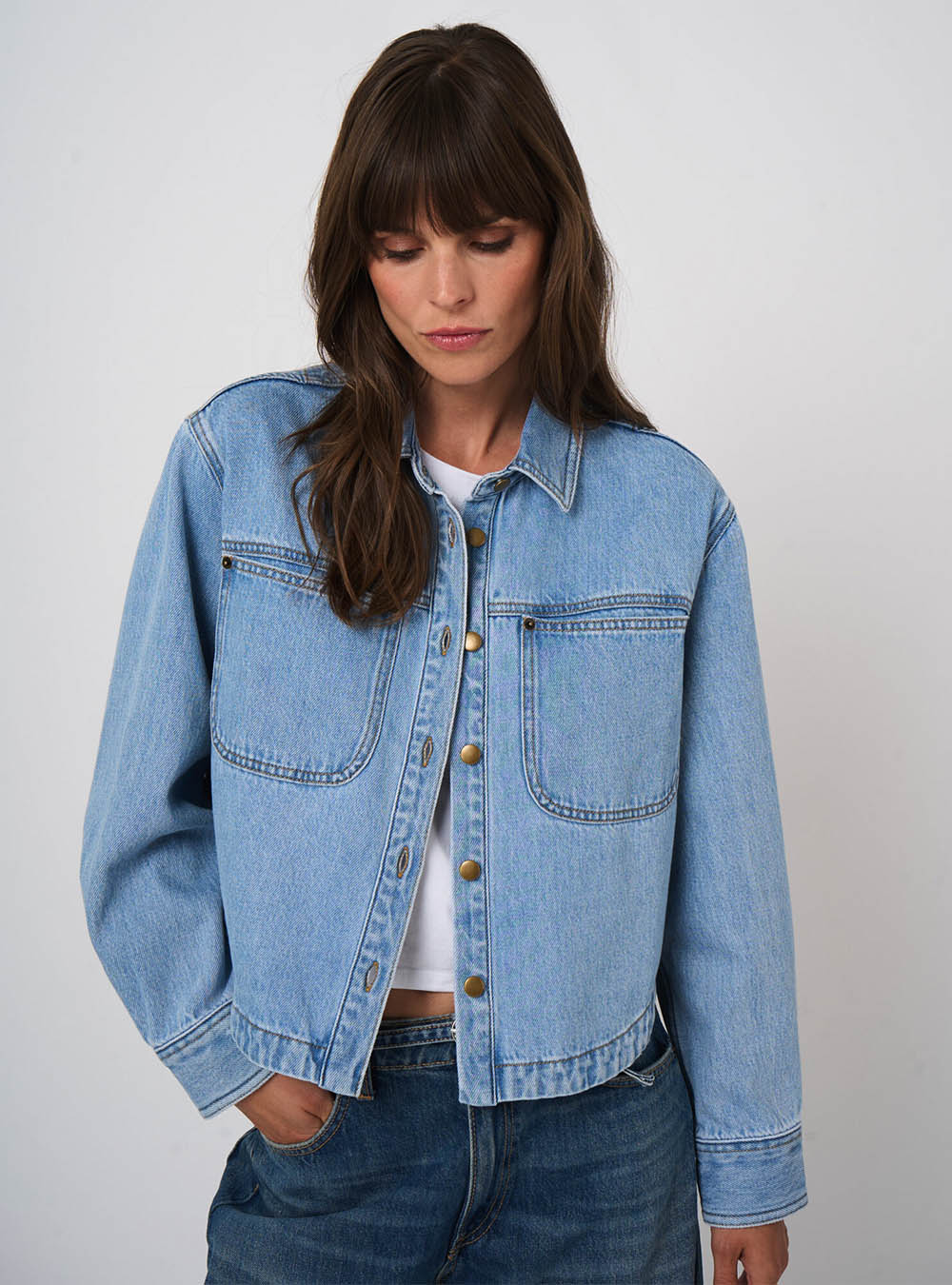 Repeat Cashmere Denim Cotton Shirt Jacket