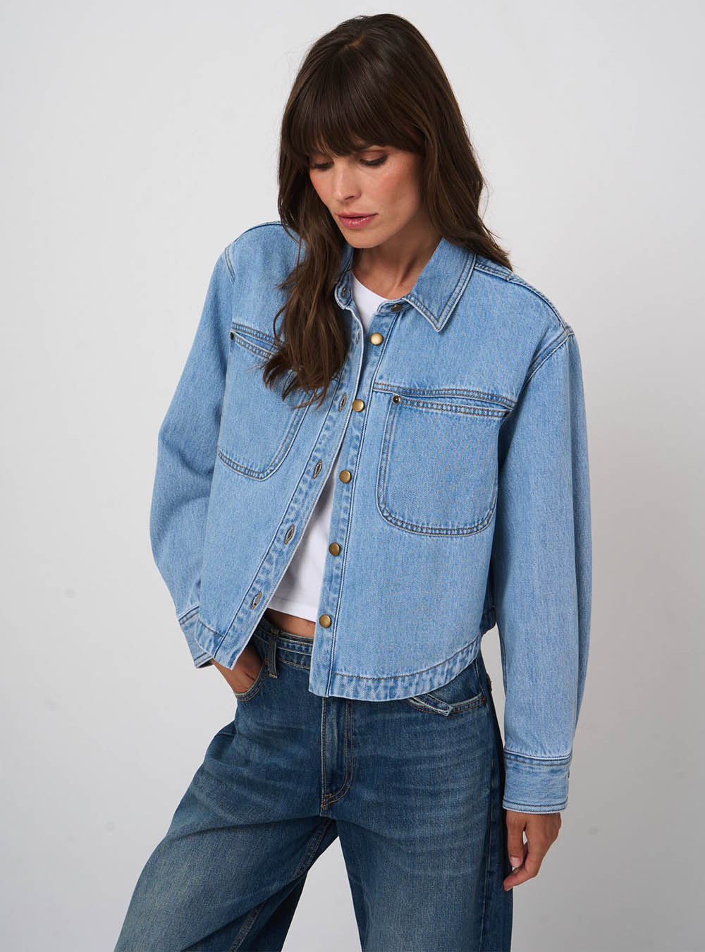 Repeat Cashmere Denim Cotton Shirt Jacket