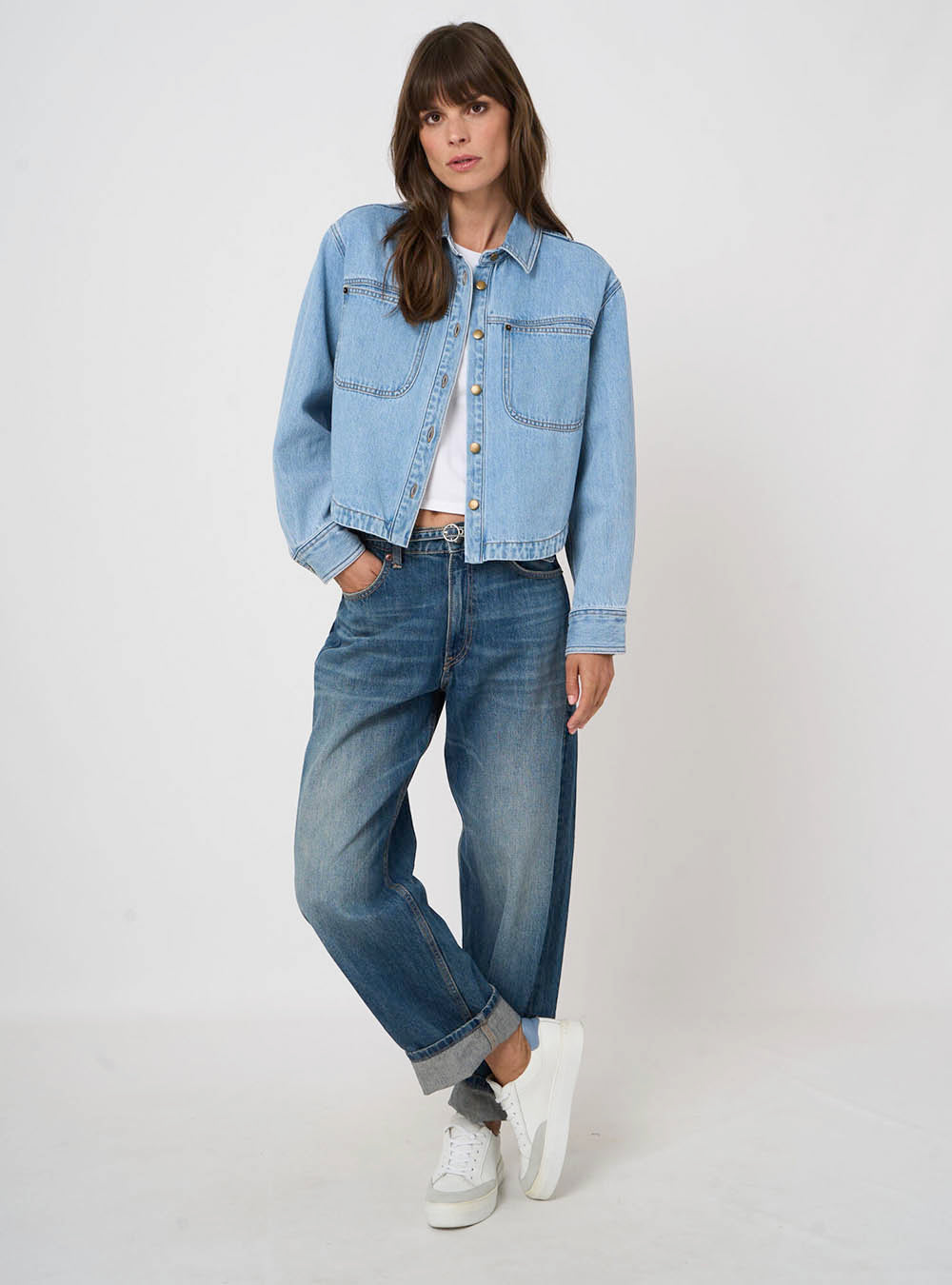 Repeat Cashmere Denim Cotton Shirt Jacket