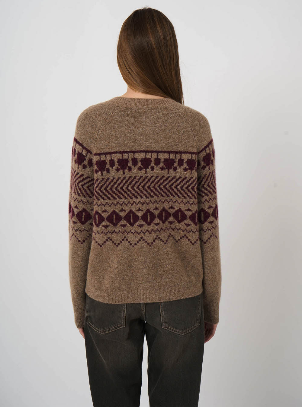 Repeat Cashmere Wool-Alpaca Jacquard Cardigan - Earth