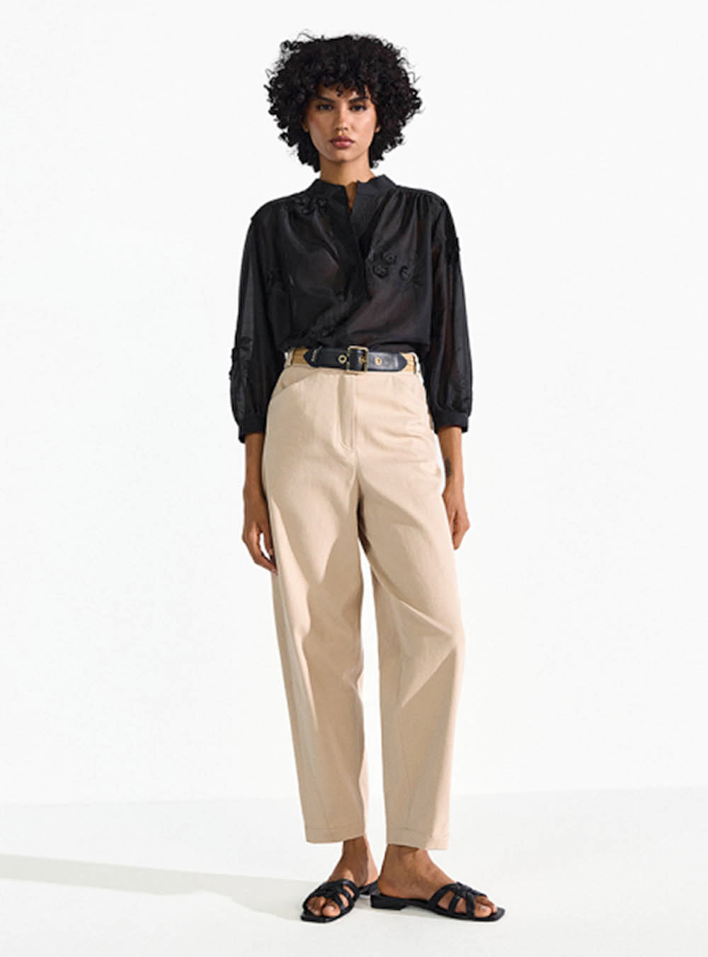 Riani Blouse With Floral Embroidery - Black