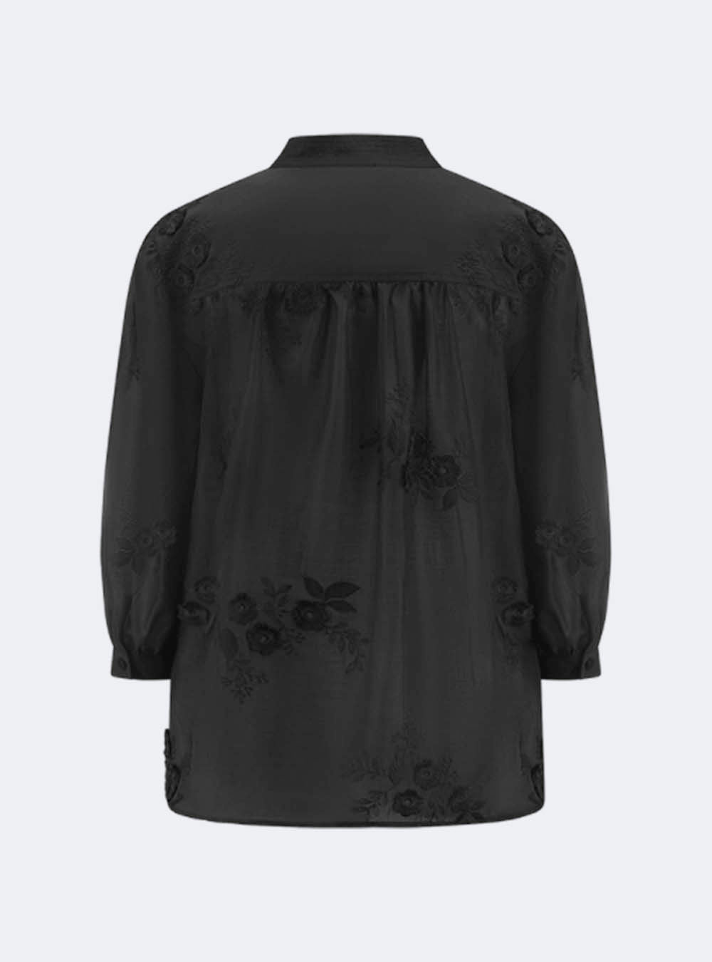 Riani Blouse With Floral Embroidery - Black