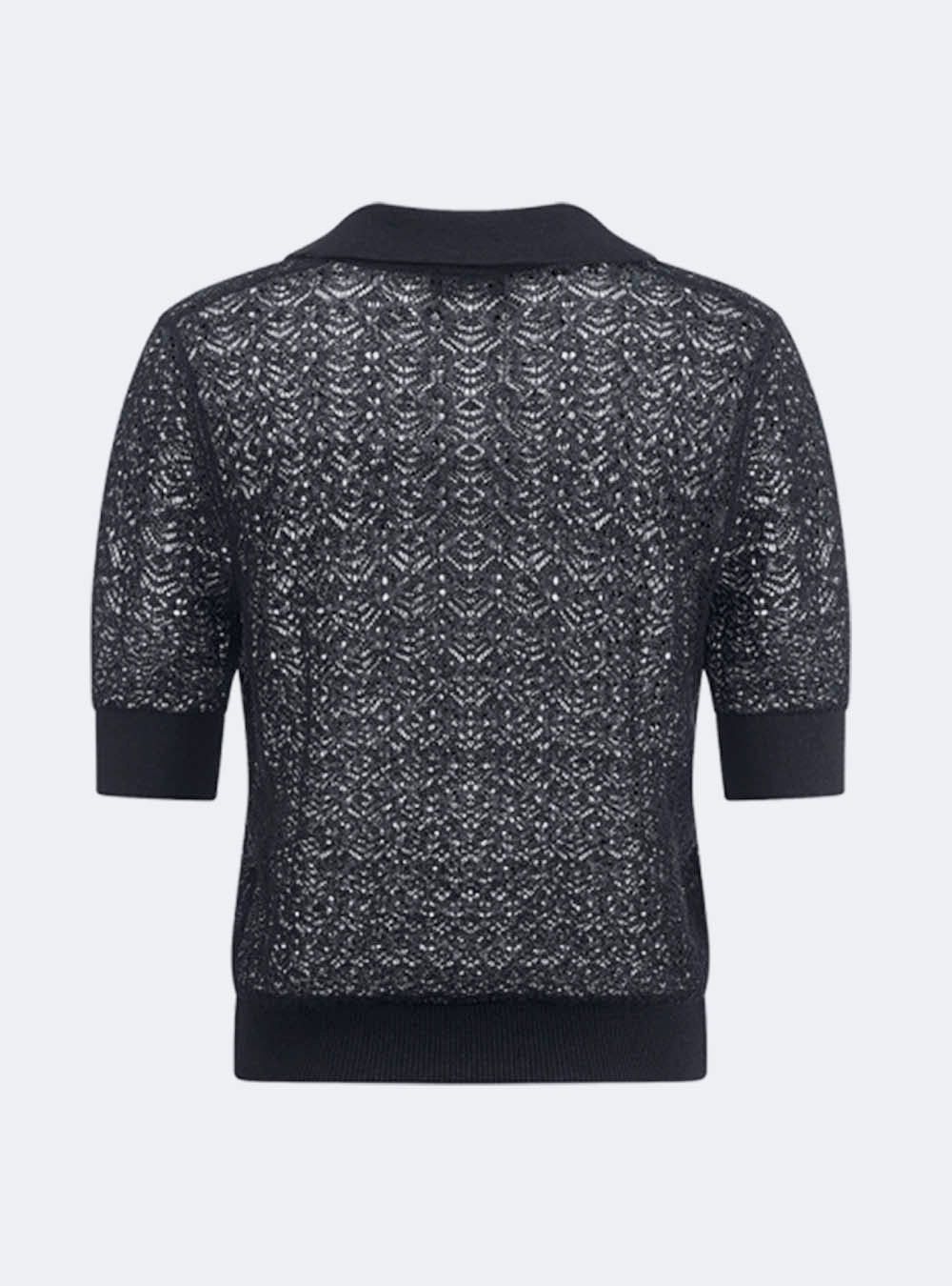 Riani Knit Shirt with Polo Collar - Black