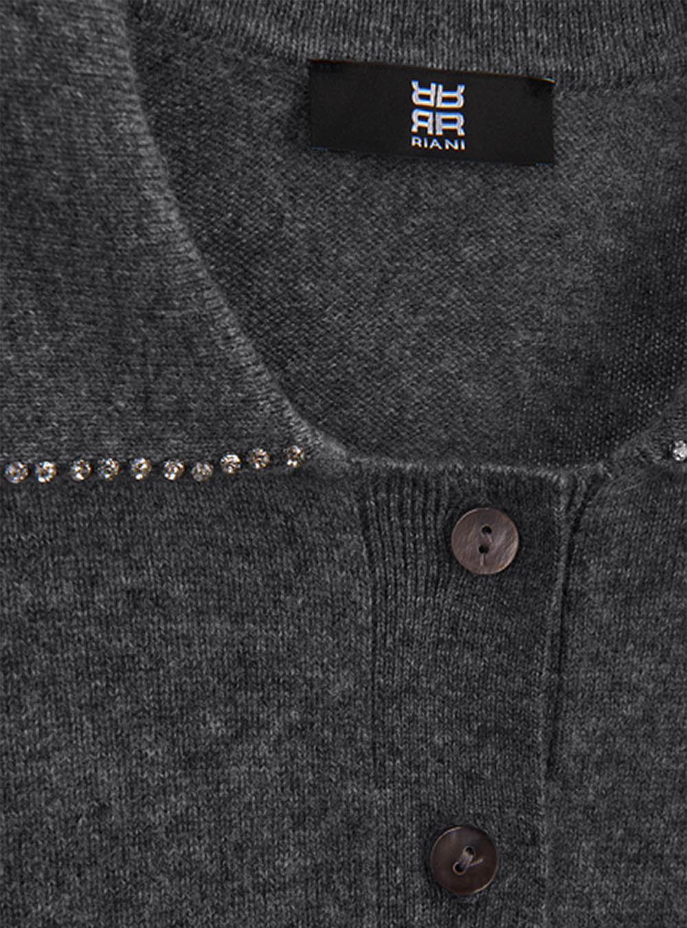 Riani Knitted Polo with Rhinestone Detail