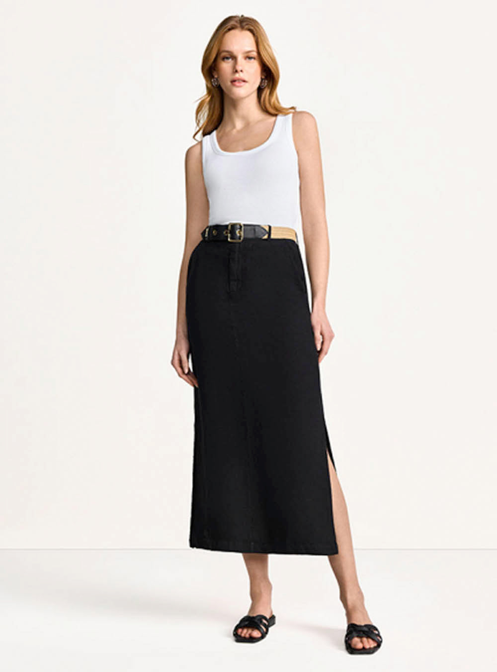 Riani Linen Skirt - Black