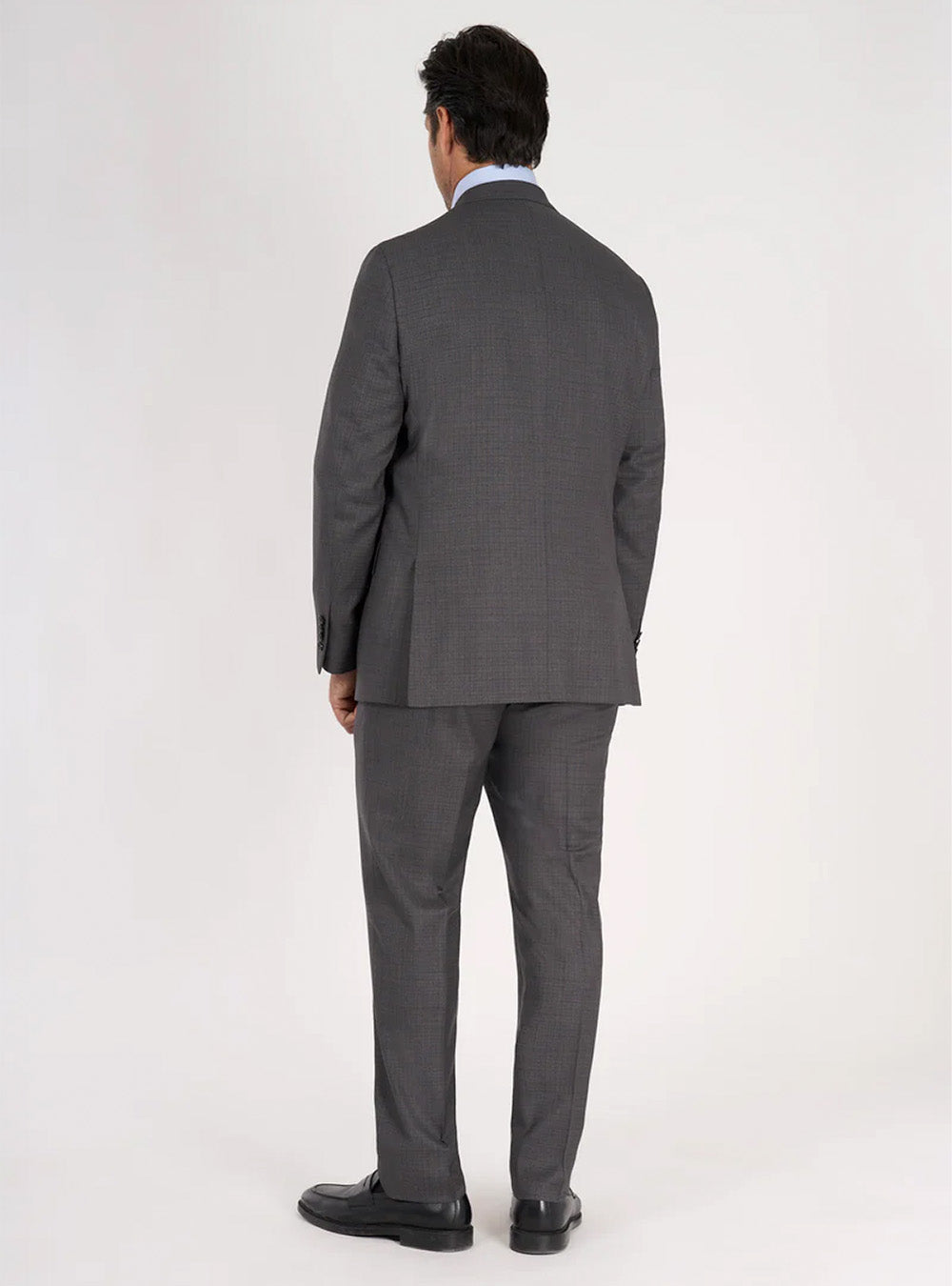 Samuelsohn Grey and Caramel Super 140’s Checked Suit