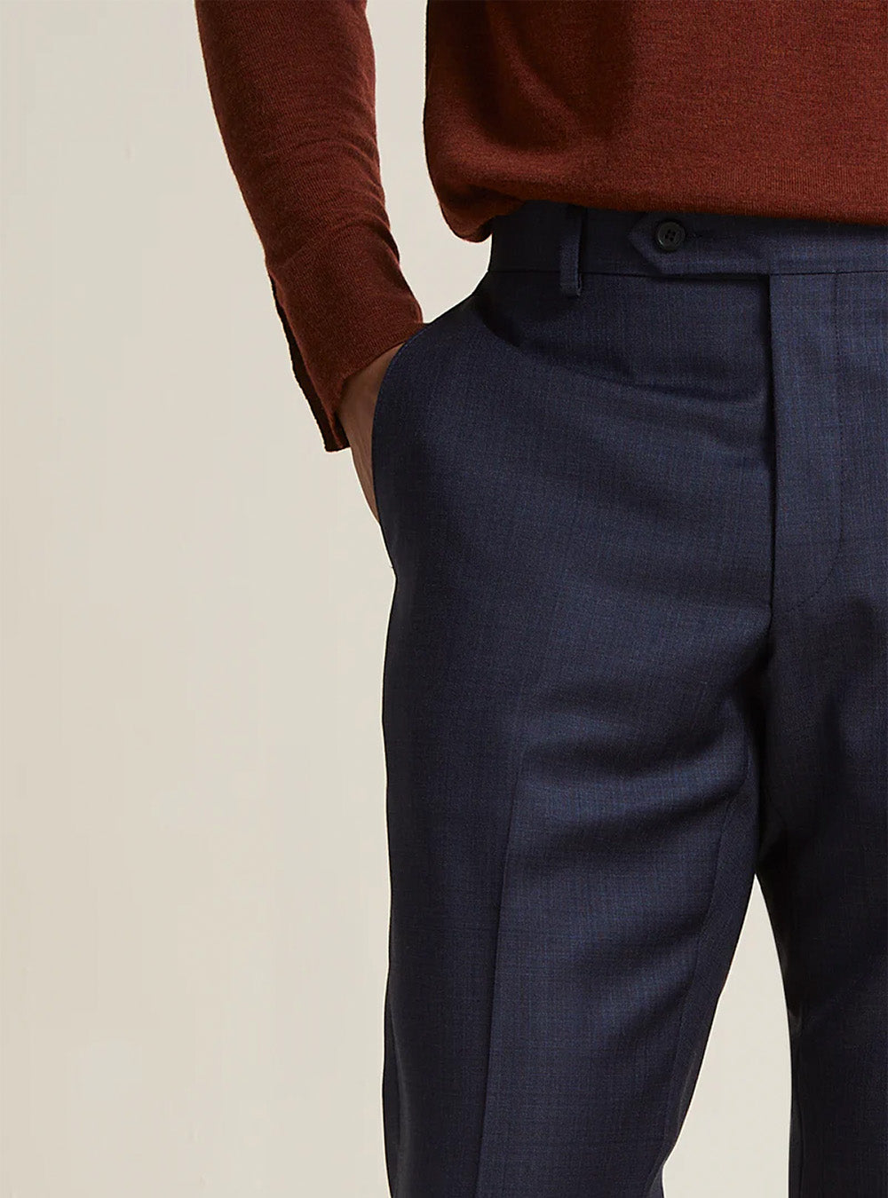 Samuelsohn Navy Blue Sharkskin Suit