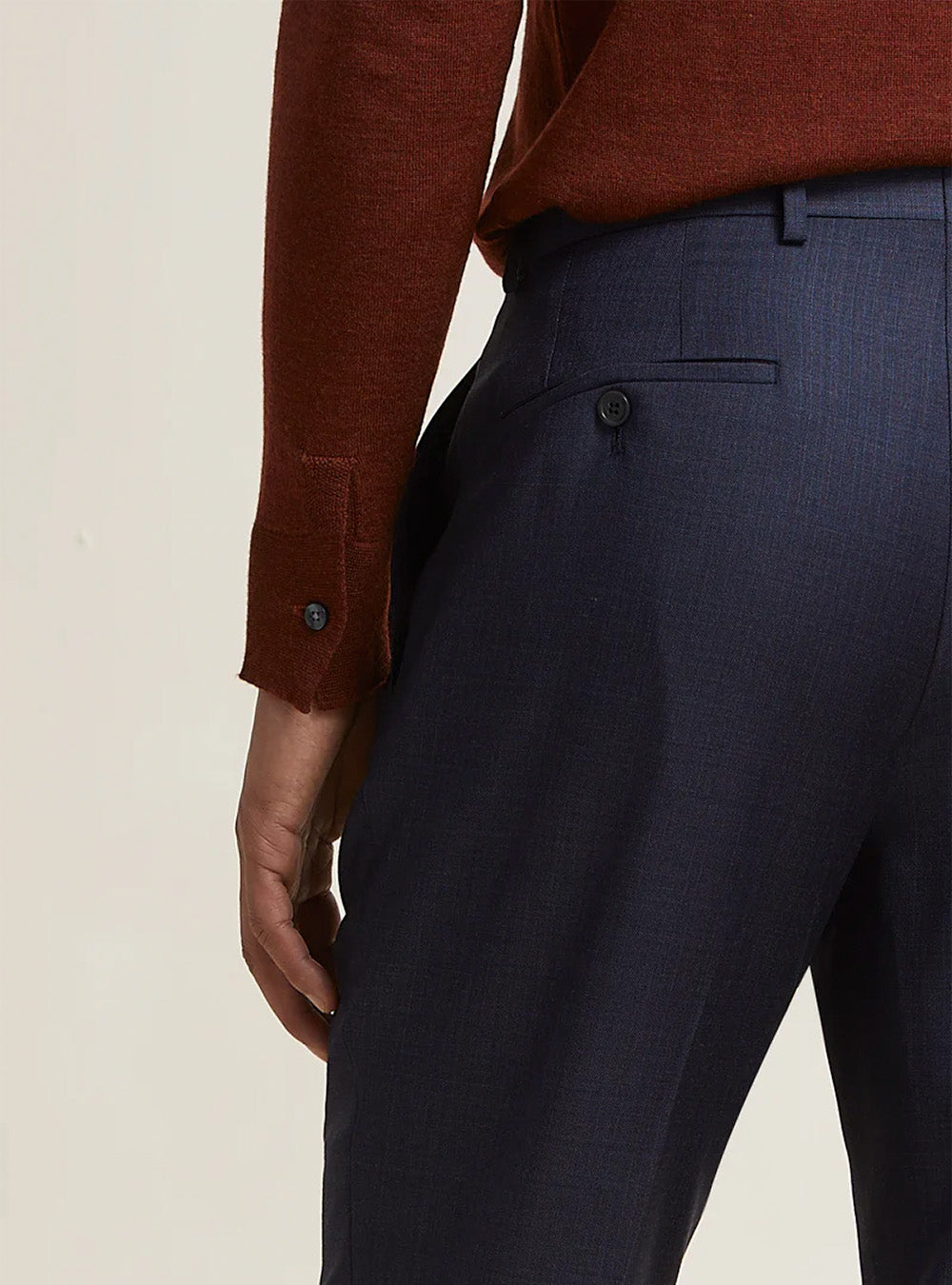 Samuelsohn Navy Blue Sharkskin Suit