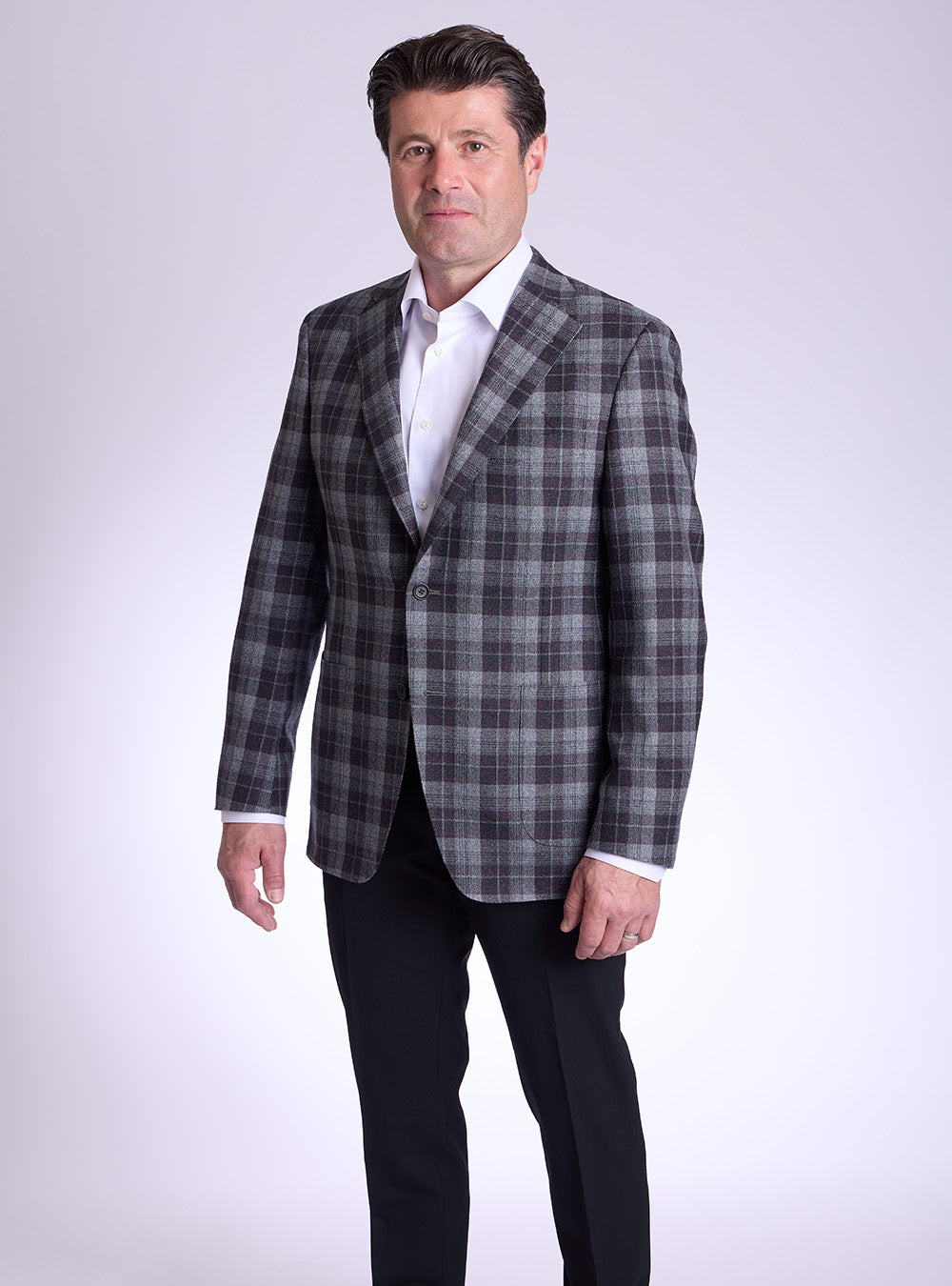 Samuelsohn Grey & Hickory Overcheck Sport jacket