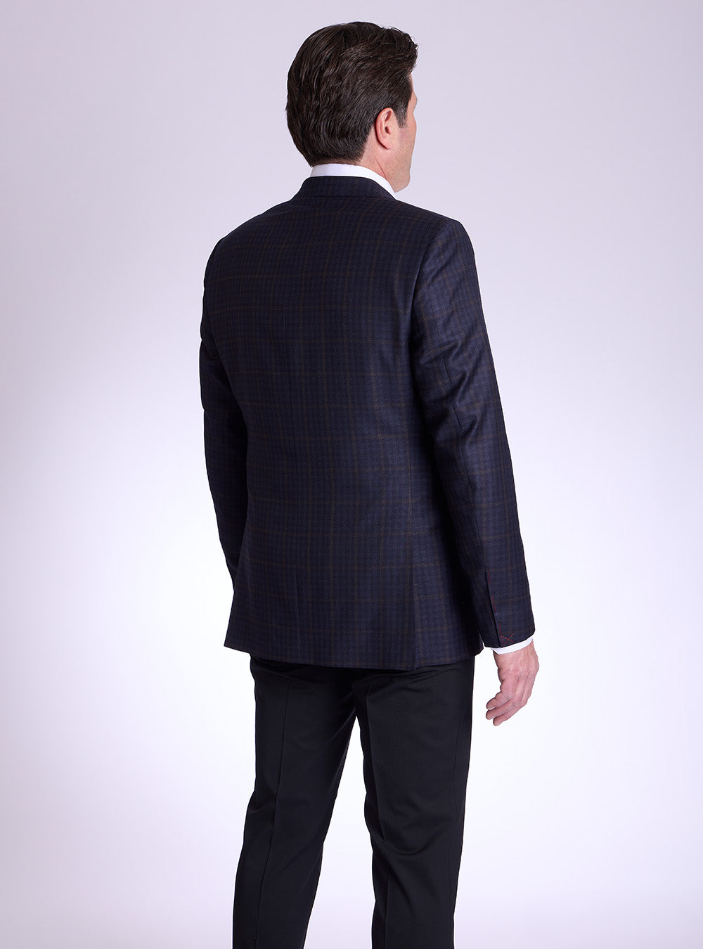 Samuelsohn Blue, Brown & Caramel Windowpane Sport Jacket