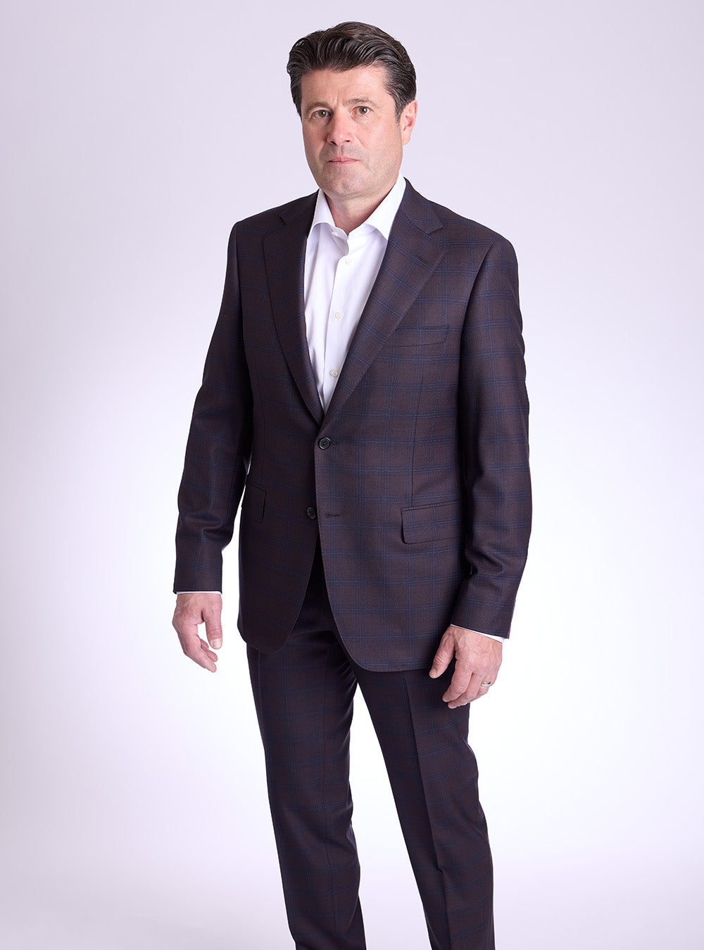 Samuelsohn Merlot Overcheck Suit