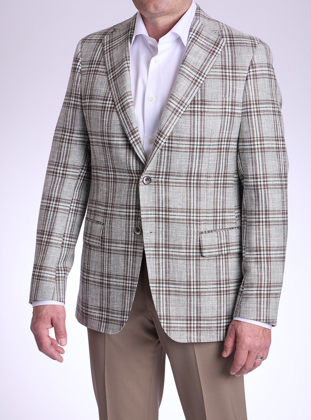 Samuelsohn Grey & Maroon Check Sport Jacket