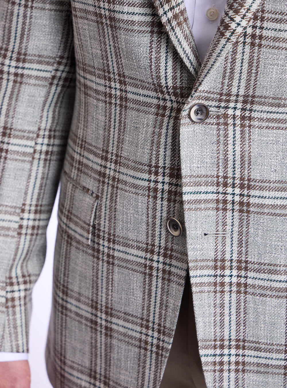 Samuelsohn Grey & Maroon Check Sport Jacket