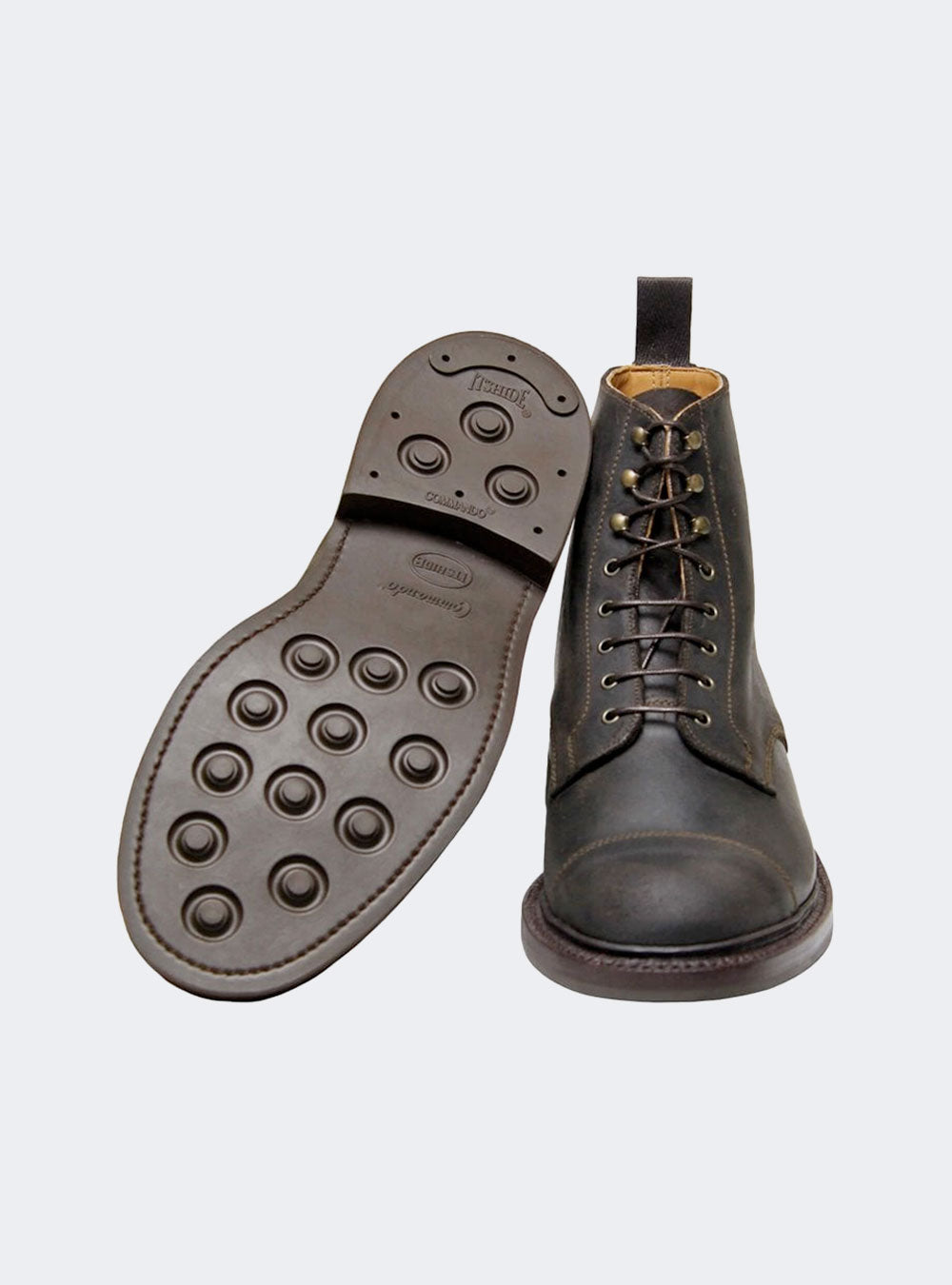 Sanders 2605 Toe-Cap Derby Boot - Kenia Dark Brown Waxy Suede