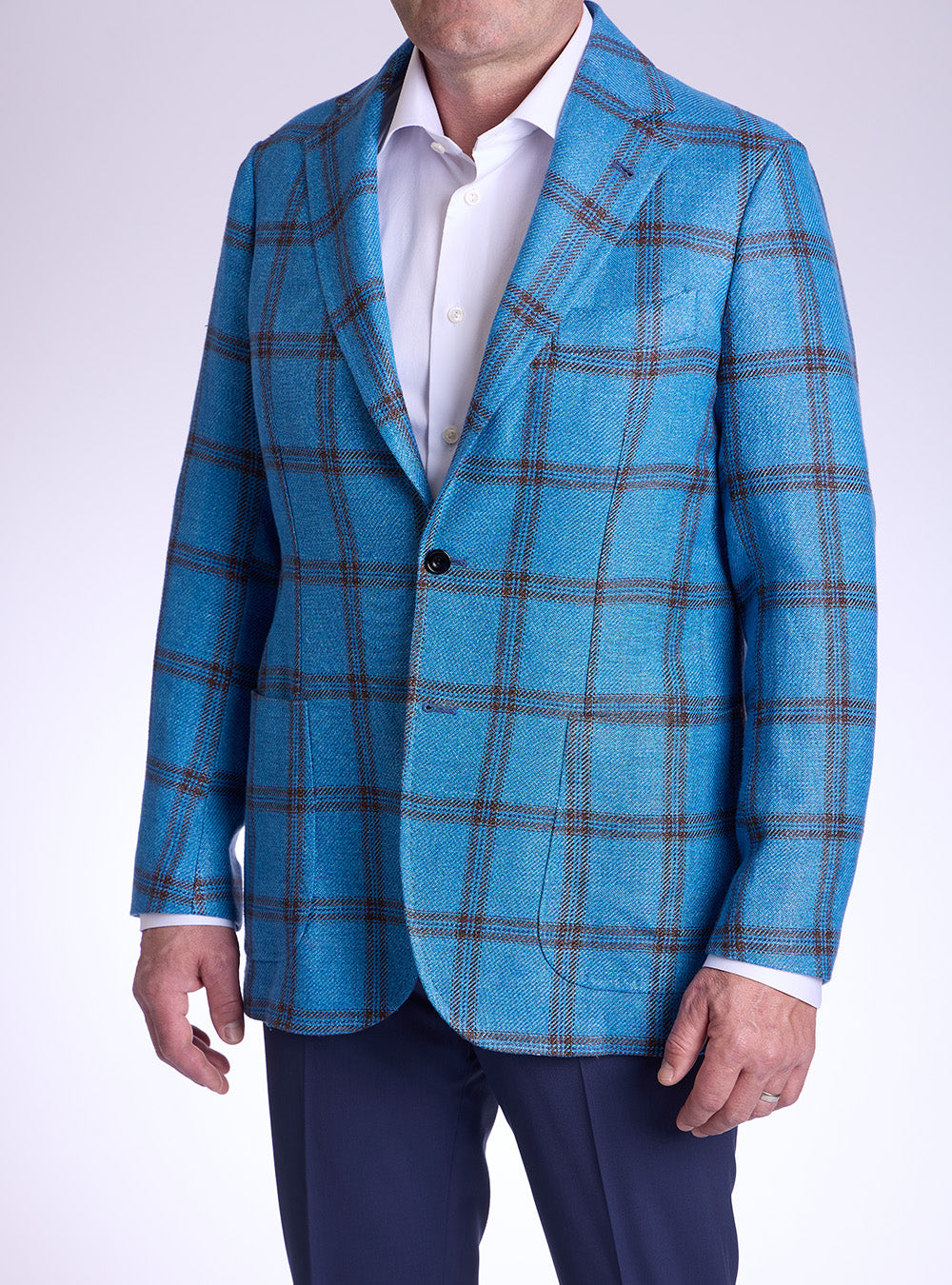 Sartori Blue & Maroon Windowpane Sport Jacket