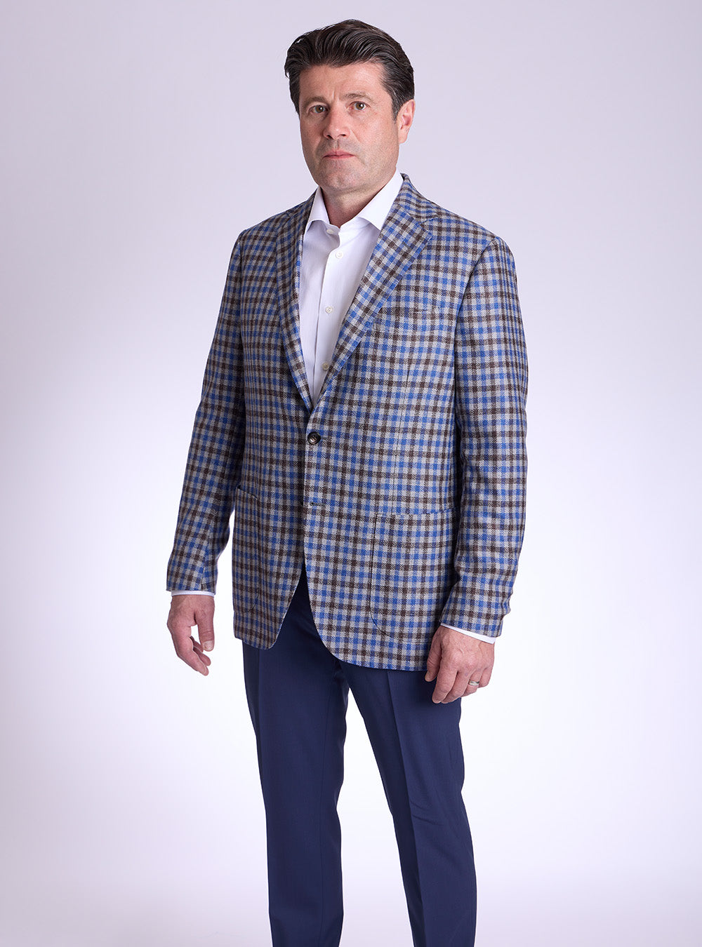 Sartori Grey, Blue & Brown Check Sport Jacket