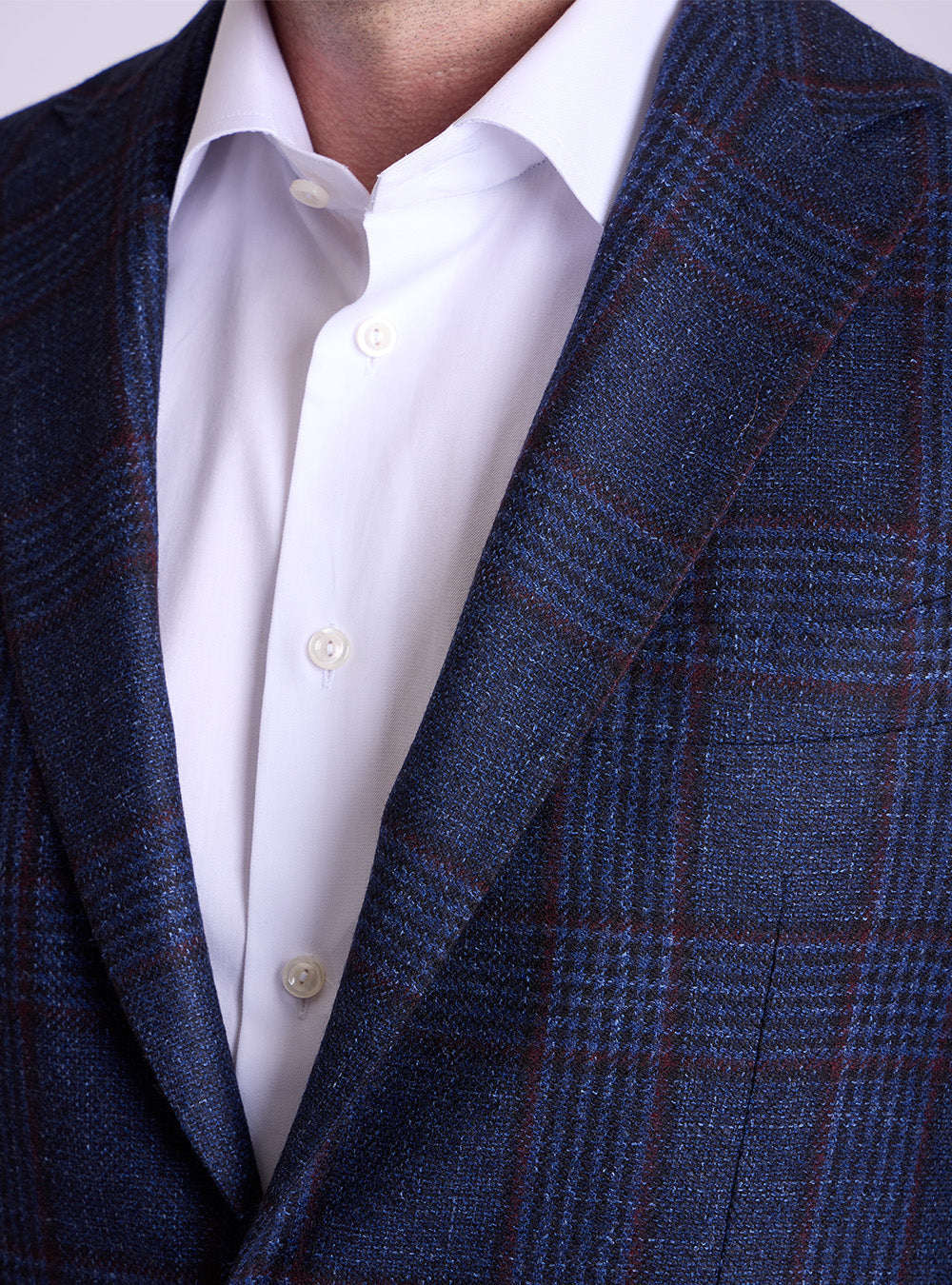 Sartorio Blue & Burgundy Windowpane Sport Jacket