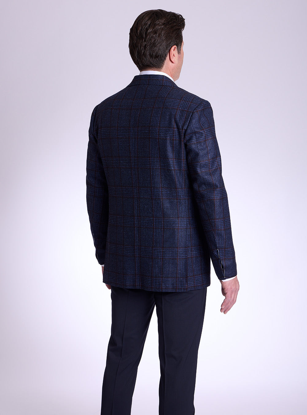 Sartorio Blue & Burgundy Windowpane Sport Jacket