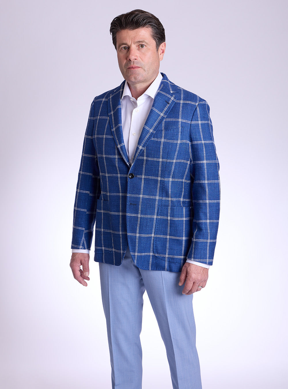 Sartorio Blue & White Overcheck Sport Jacket