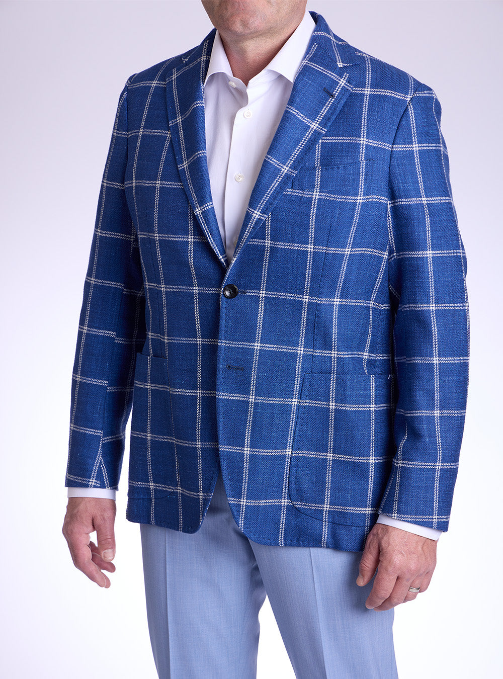 Sartorio Blue & White Overcheck Sport Jacket