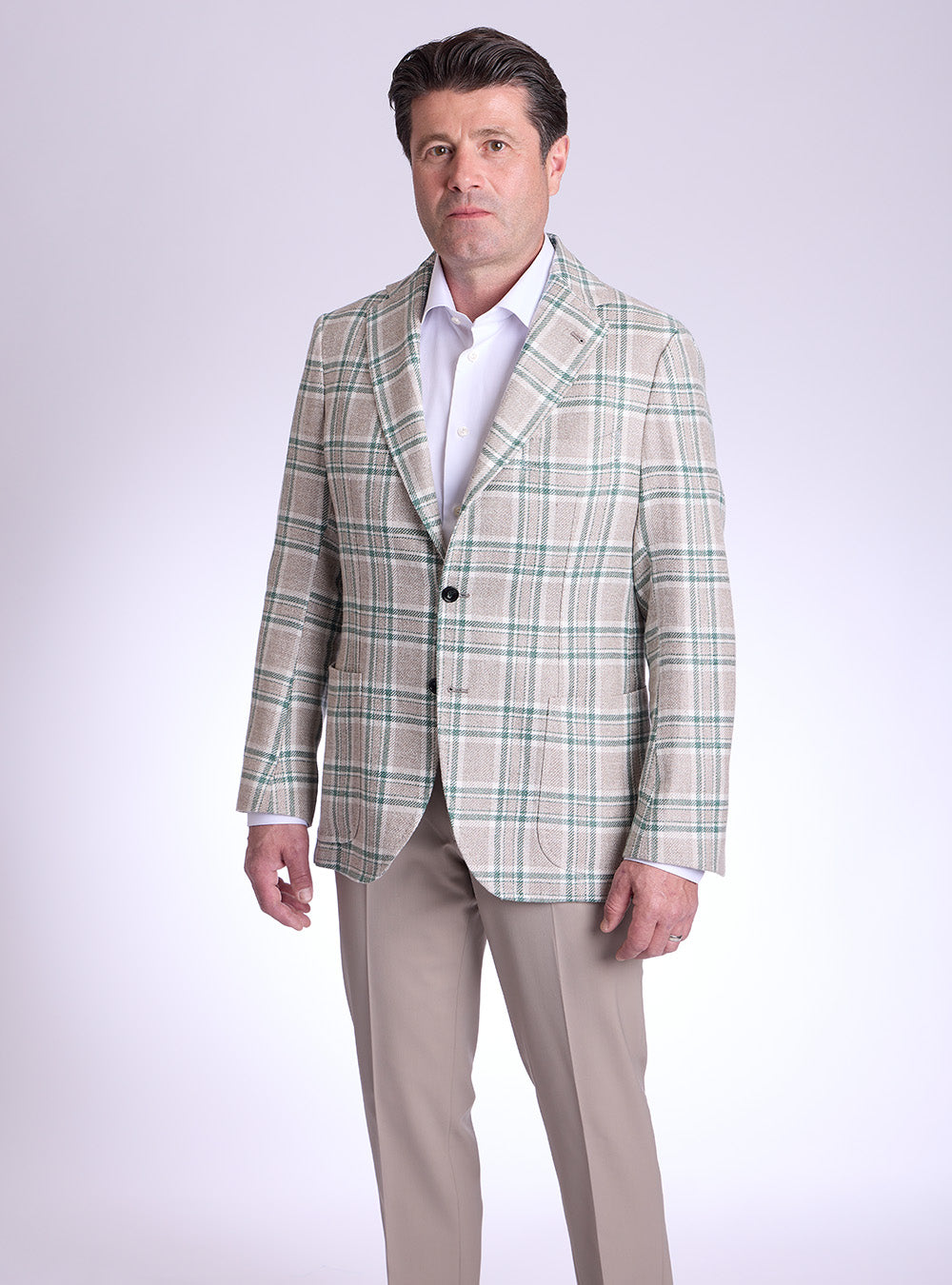 Sartorio Sand & Mint Check Sport Jacket