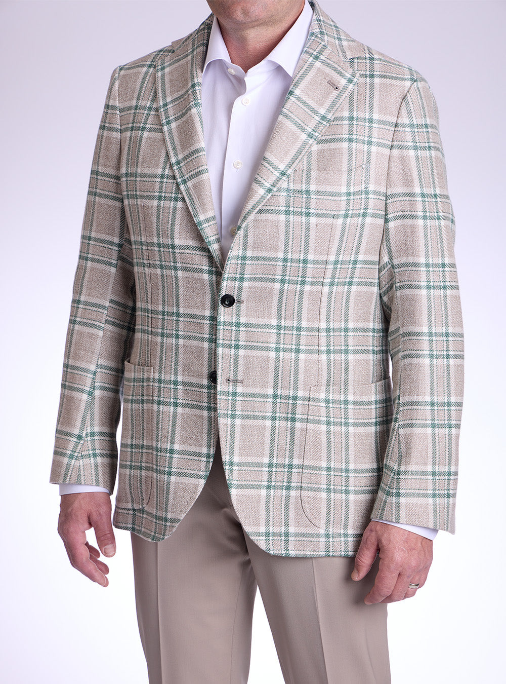 Sartorio Sand & Mint Check Sport Jacket