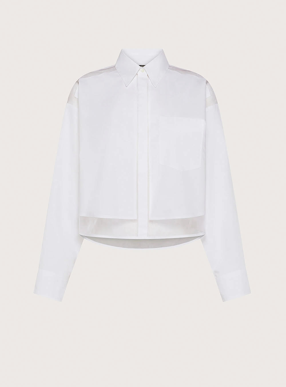 Seventy Short Poplin Organza Shirt - White