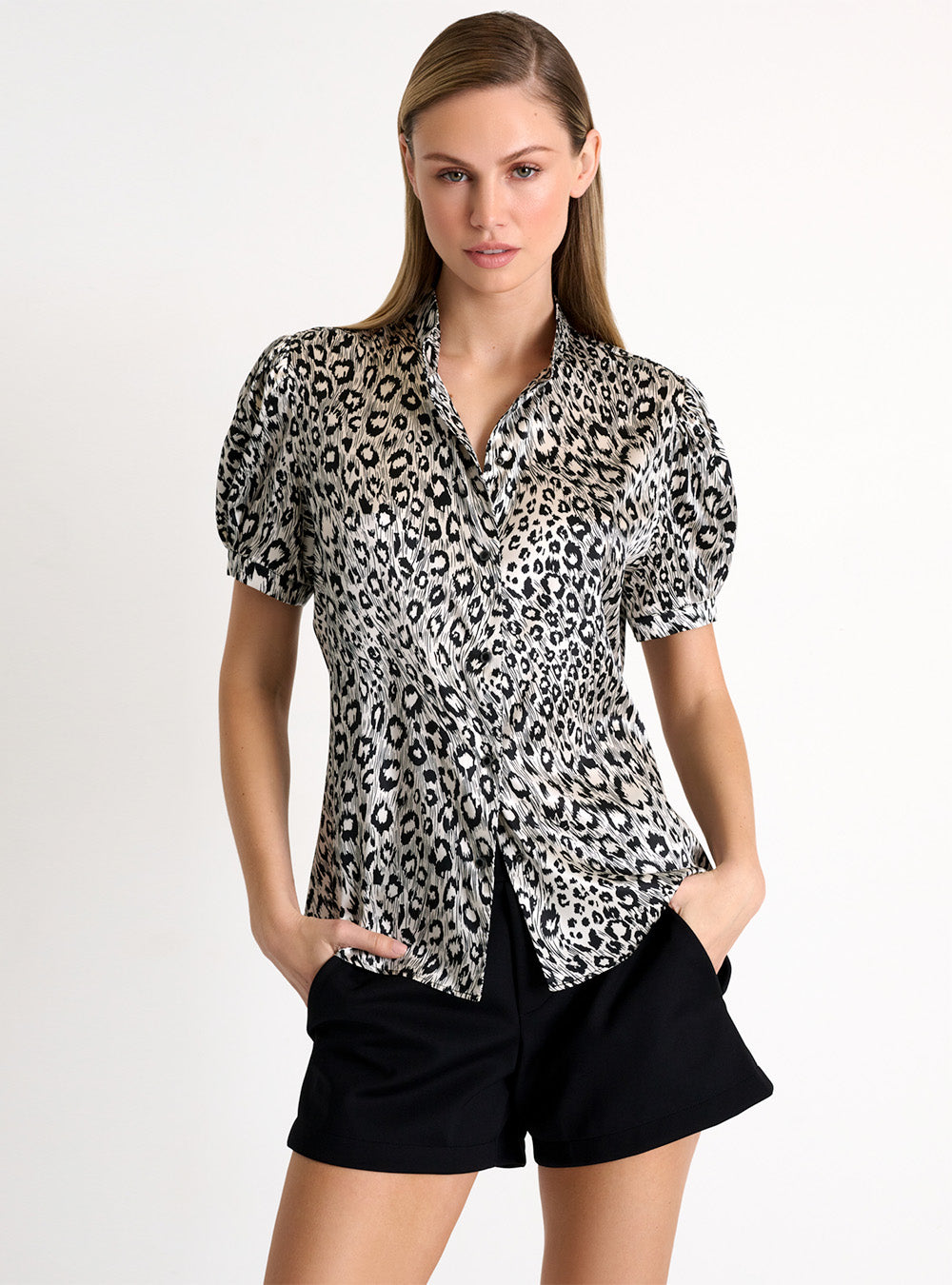 Shan Short-sleeved Silk Blouse