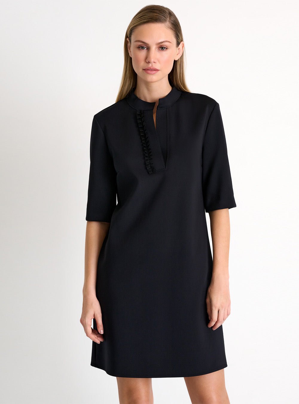 Shan Straight-Cut Mao Collar Dress