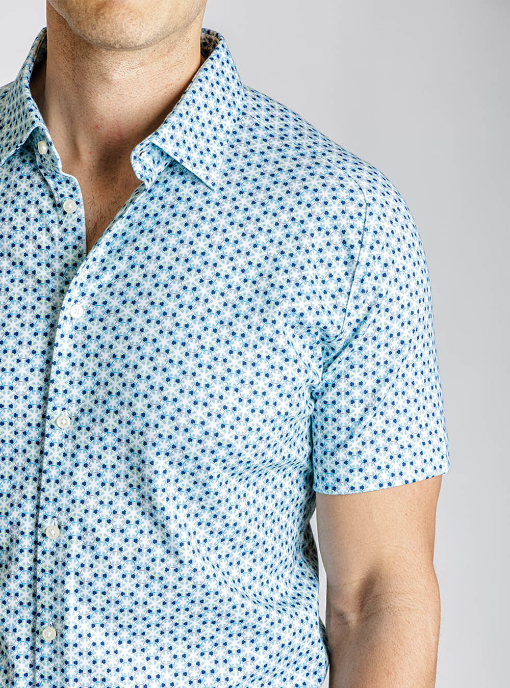 Desoto Short Sleeve Blue Medallion Shirt
