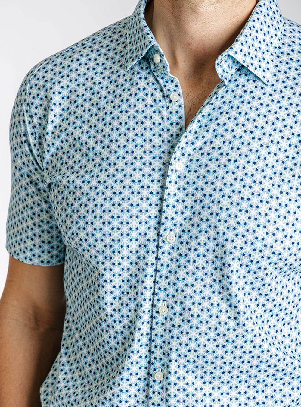 Desoto Short Sleeve Blue Medallion Shirt