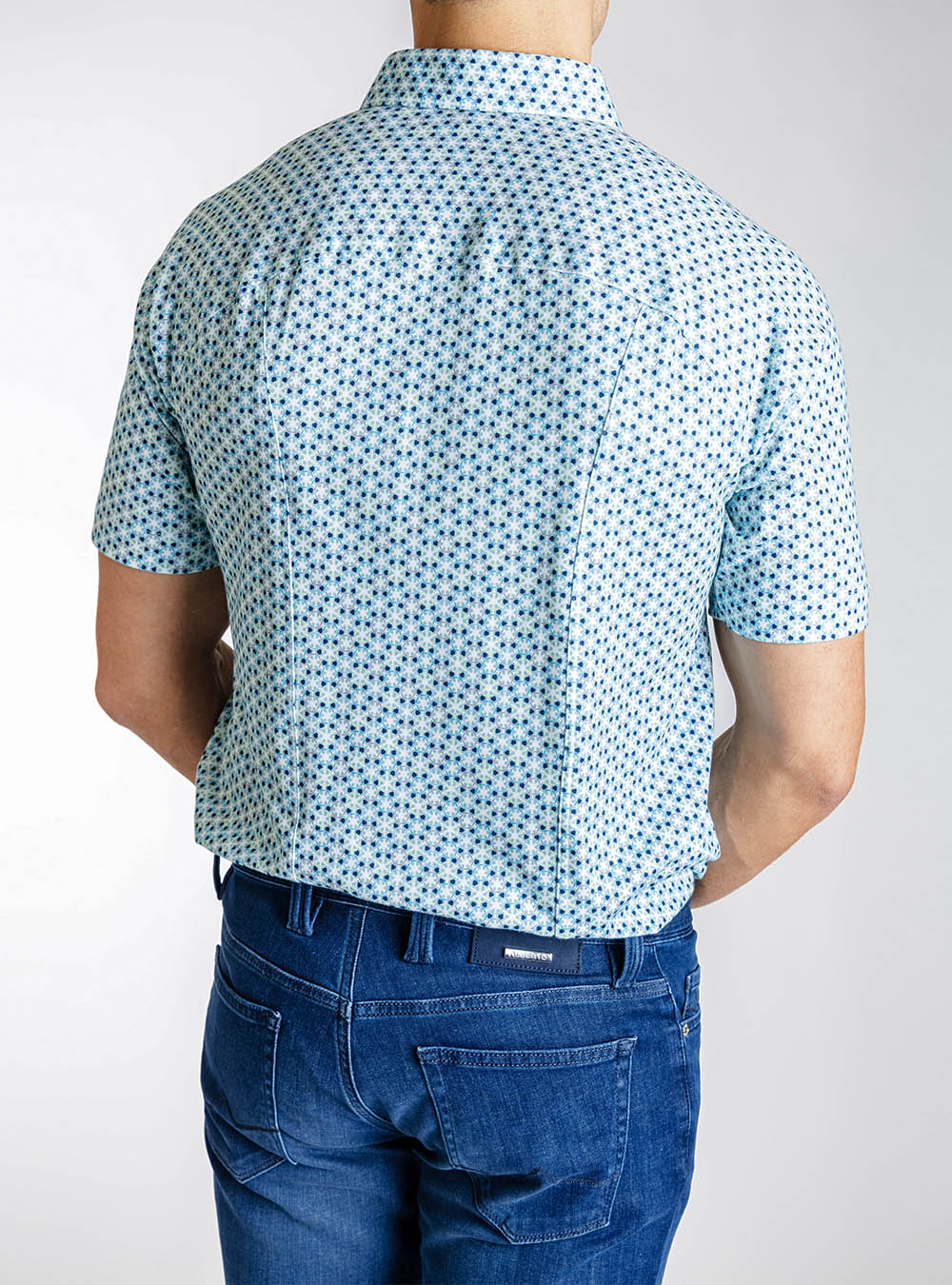 Desoto Short Sleeve Blue Medallion Shirt
