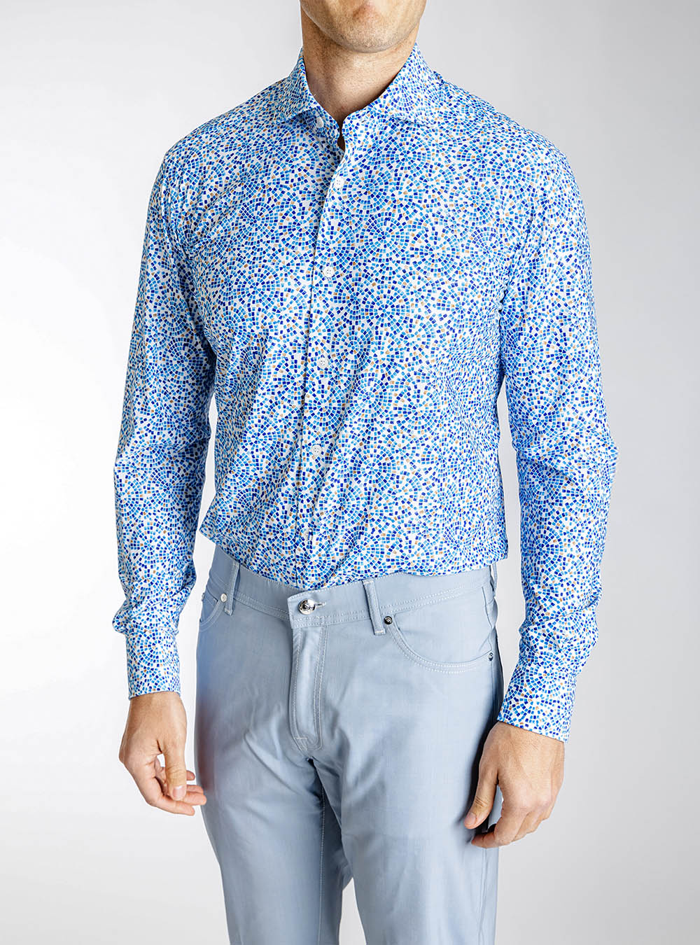 Orian Floral Blue Shirt