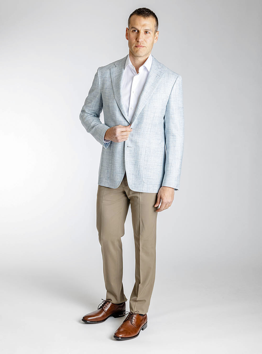 Canali Pale Blue and White Sport Jacket